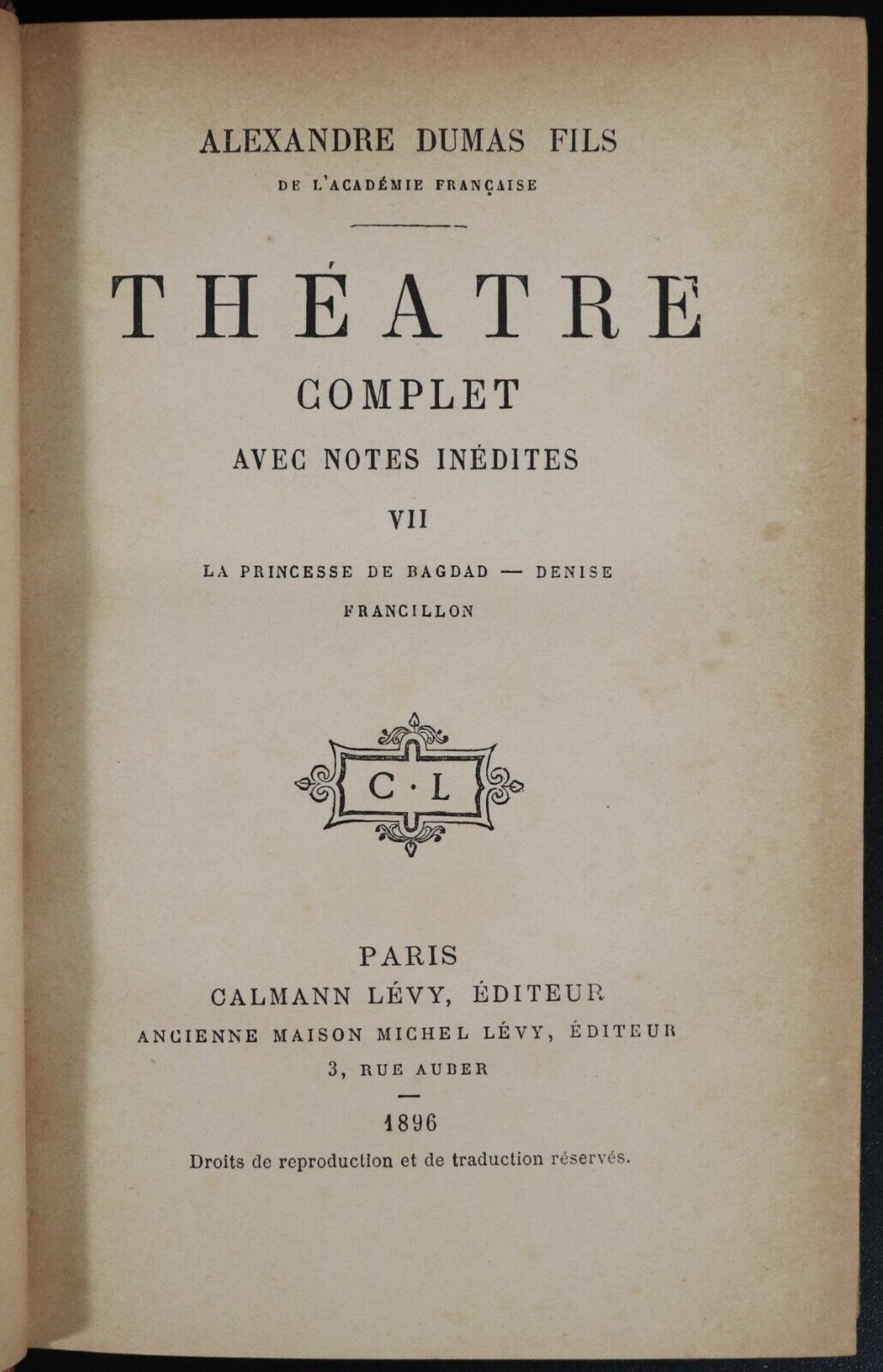 1896 7vol Alexandre Dumas Fils Theatre Complet Prefaces Inedites Antique Books