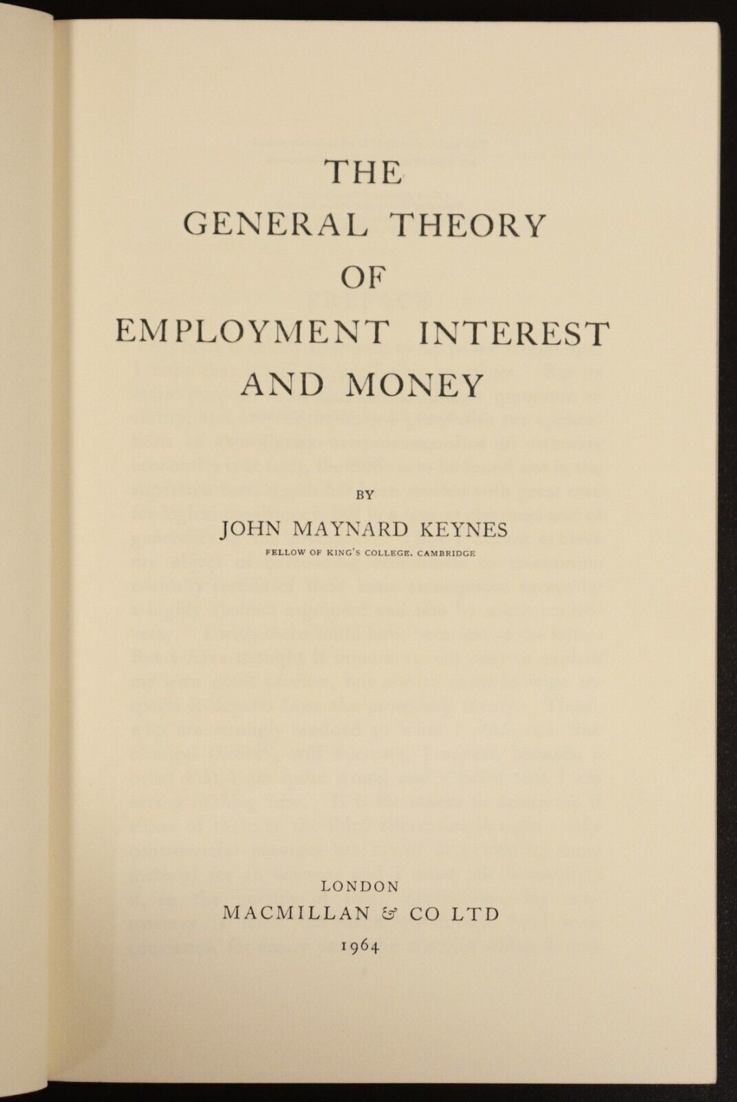 1964 General Theory Of Employment Interest & Money J.M. Keynes Economics Book - 0