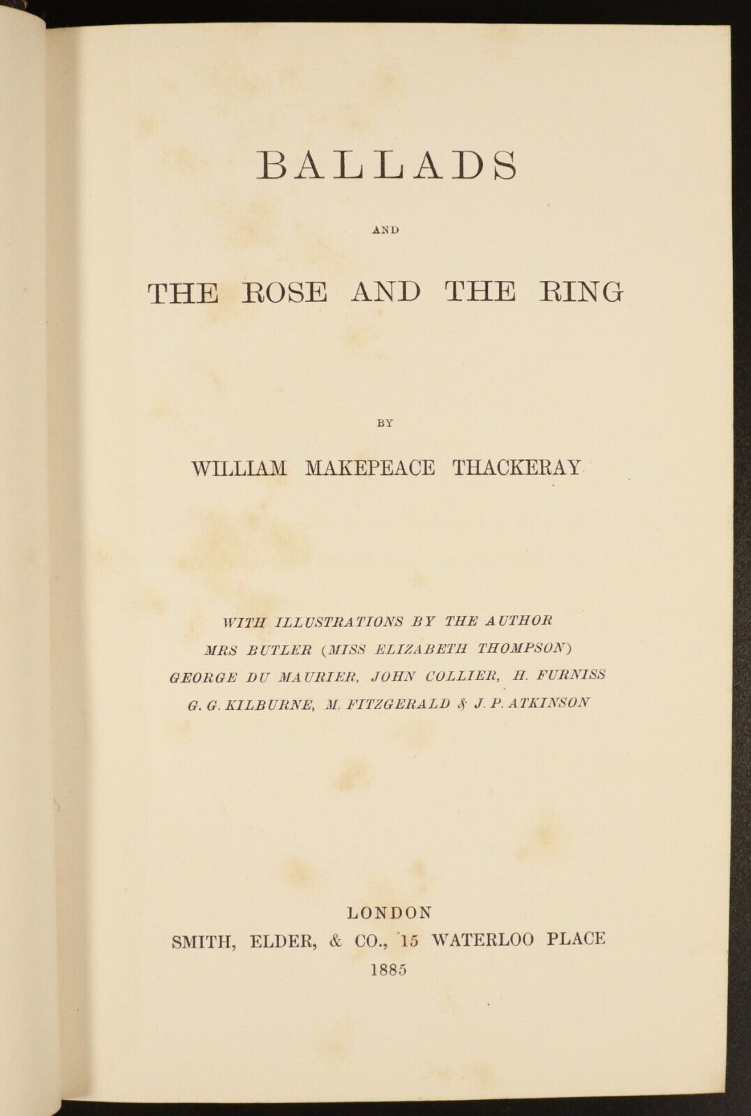 1885 Ballads by William Makepeace Thackeray Antique Fiction Illustrated Book