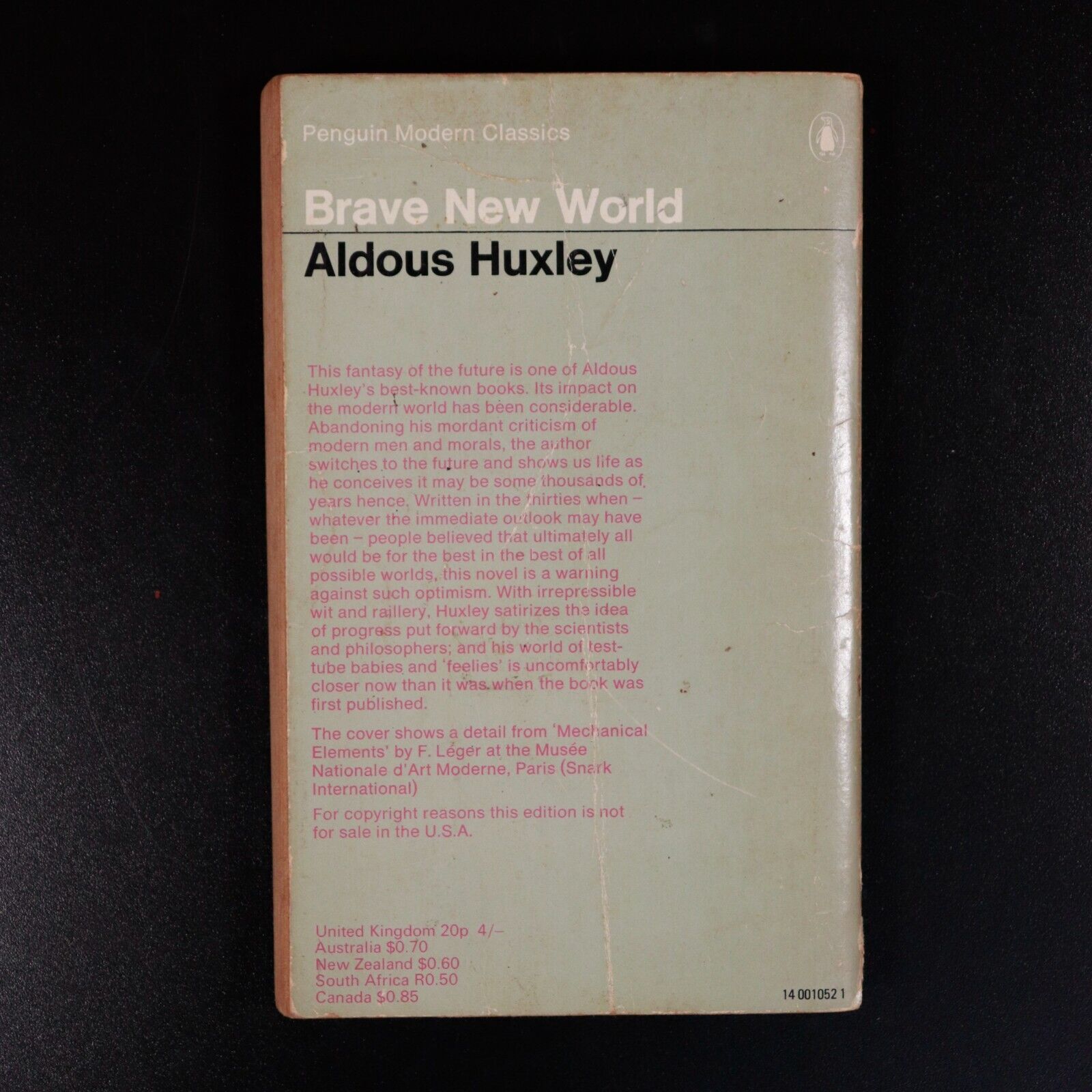 1969 Brave New World by Aldous Huxley Vintage Dystopian Fiction Book - 0