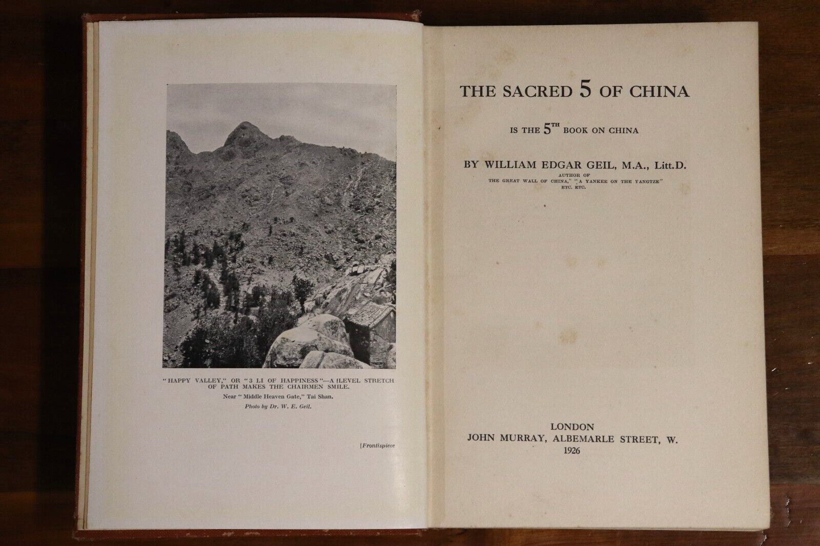 1926 The Sacred 5 Of China by WE Geil Scarce 1st Edition Chinese History Book
