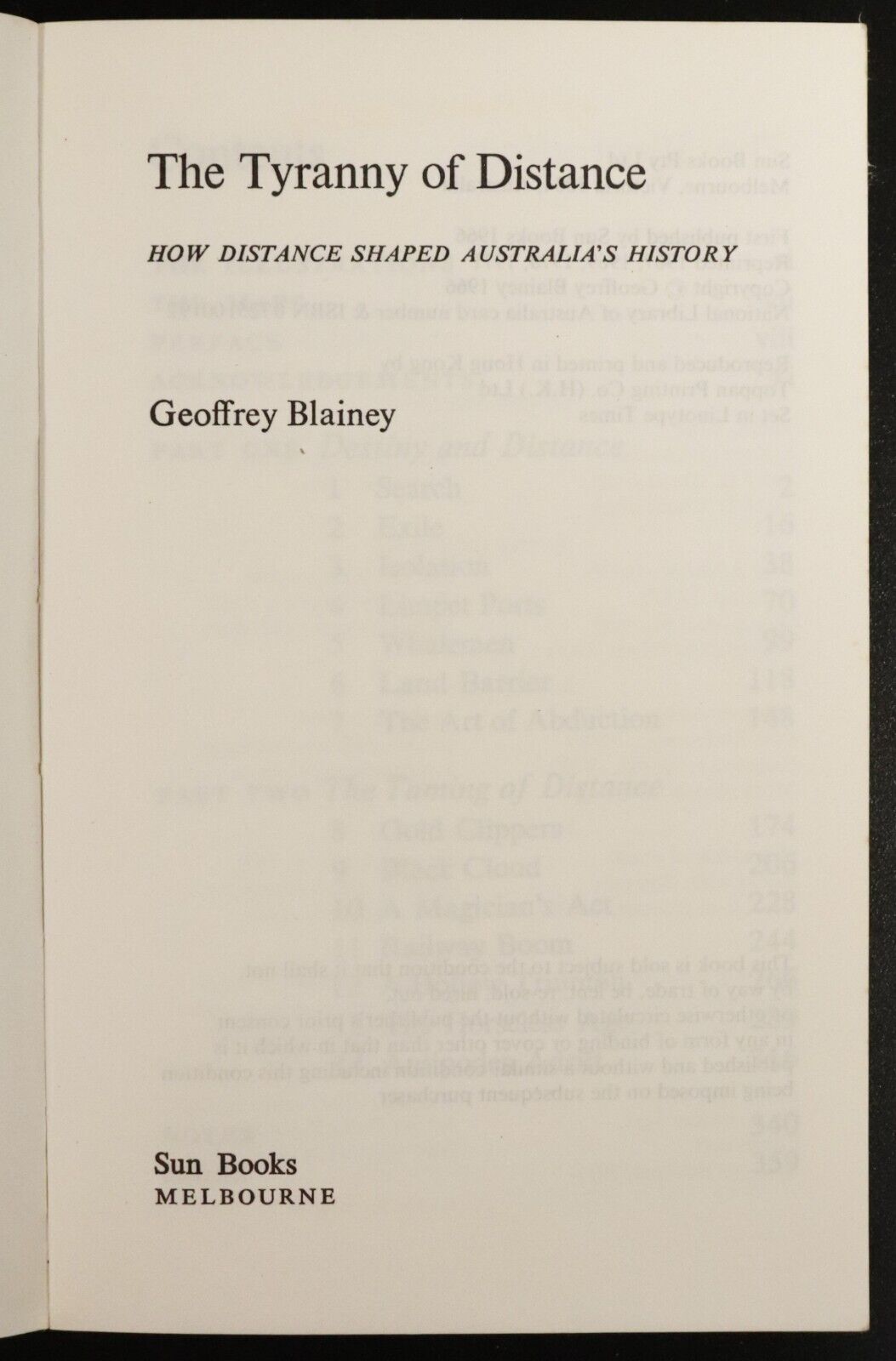 1971 The Tyranny Of Distance by Geoffrey Blainey Australian History Book - 0