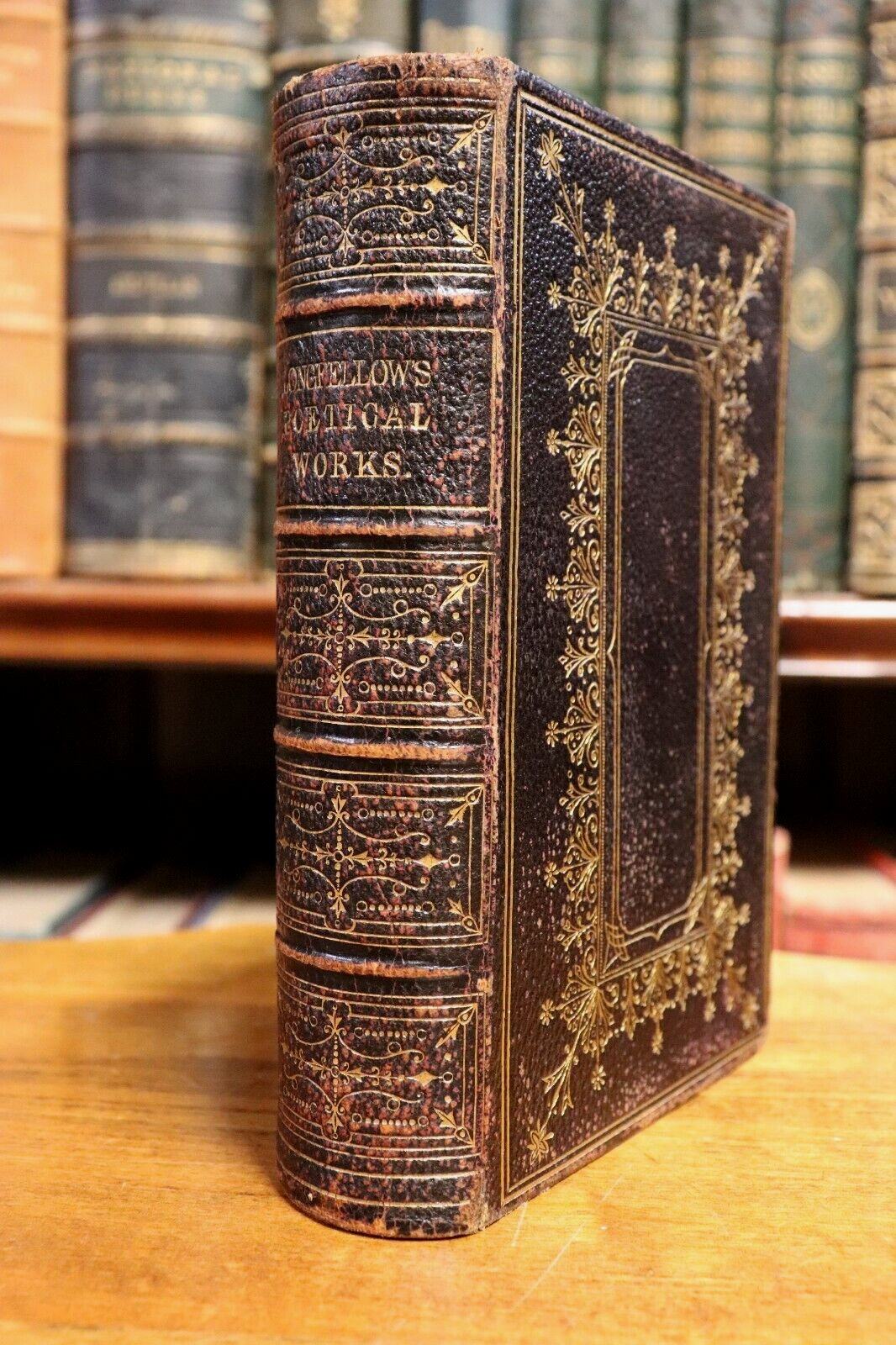 The Poetical Works Of Longfellow w/Hiawatha - 1856 - Antique Poetry Book