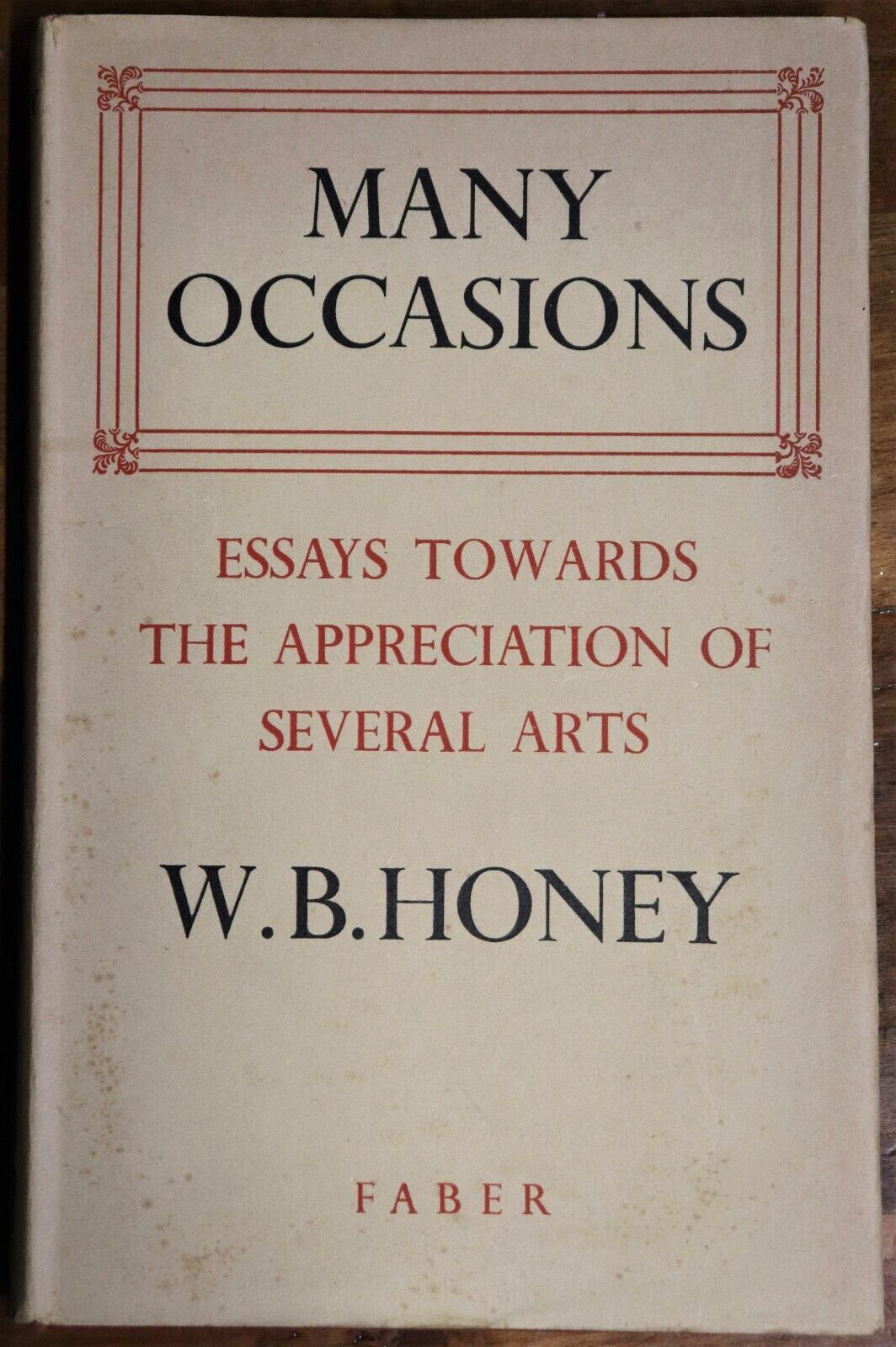 Many Occasions: Art Appreciation by WB Honey - 1949 - Antique British Art Book