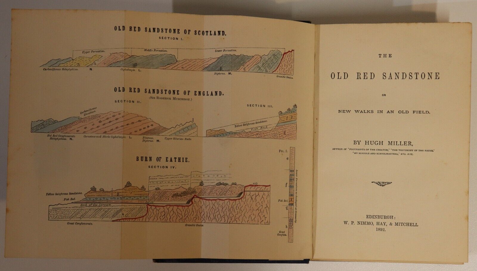 The Old Red Sandstone by Hugh Miller - 1892 - Antique Natural History Book - 0