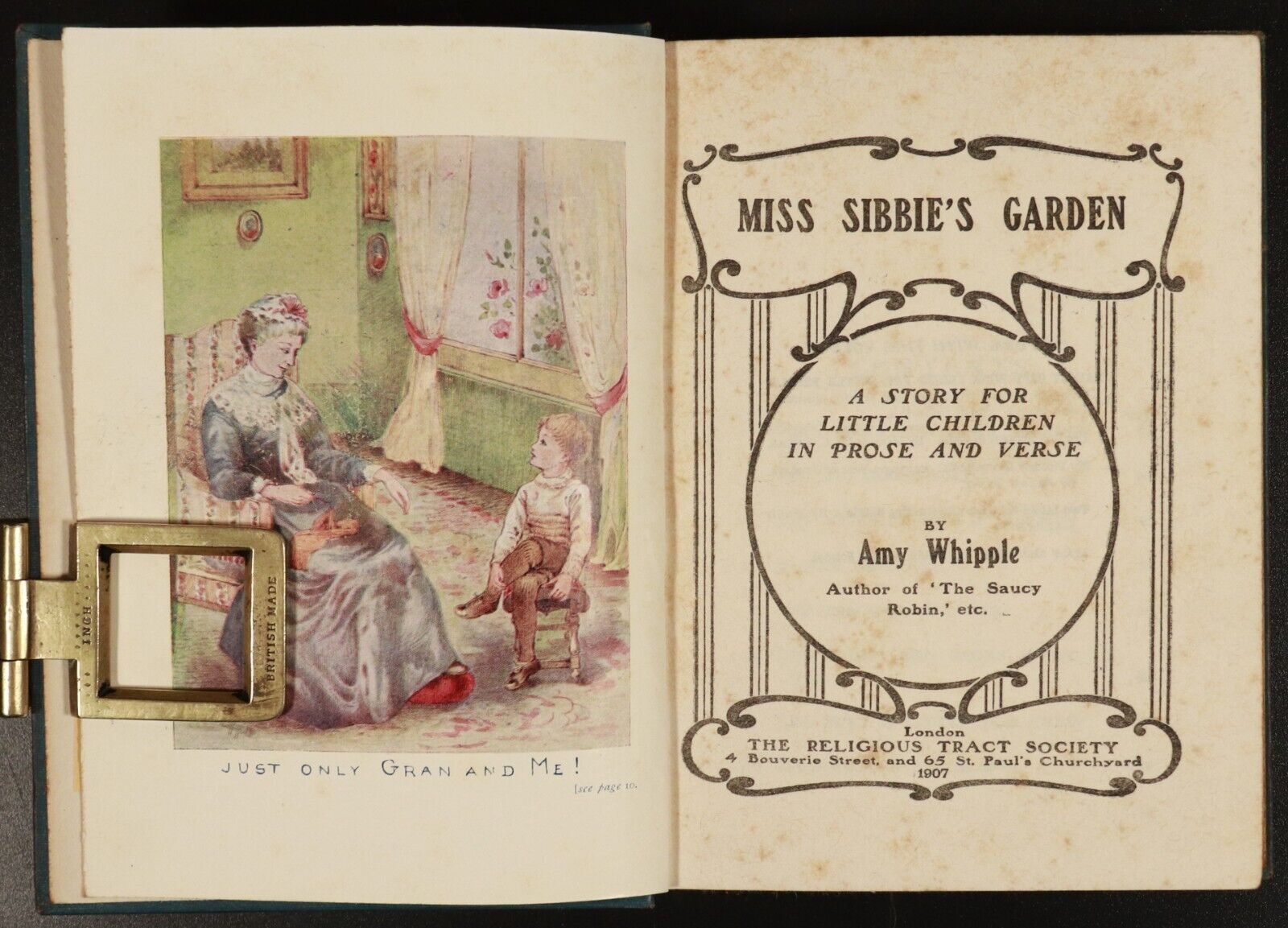 1907 Miss Sibbie's Garden by Amy Whipple Antique Illustrated Childrens Book - 0