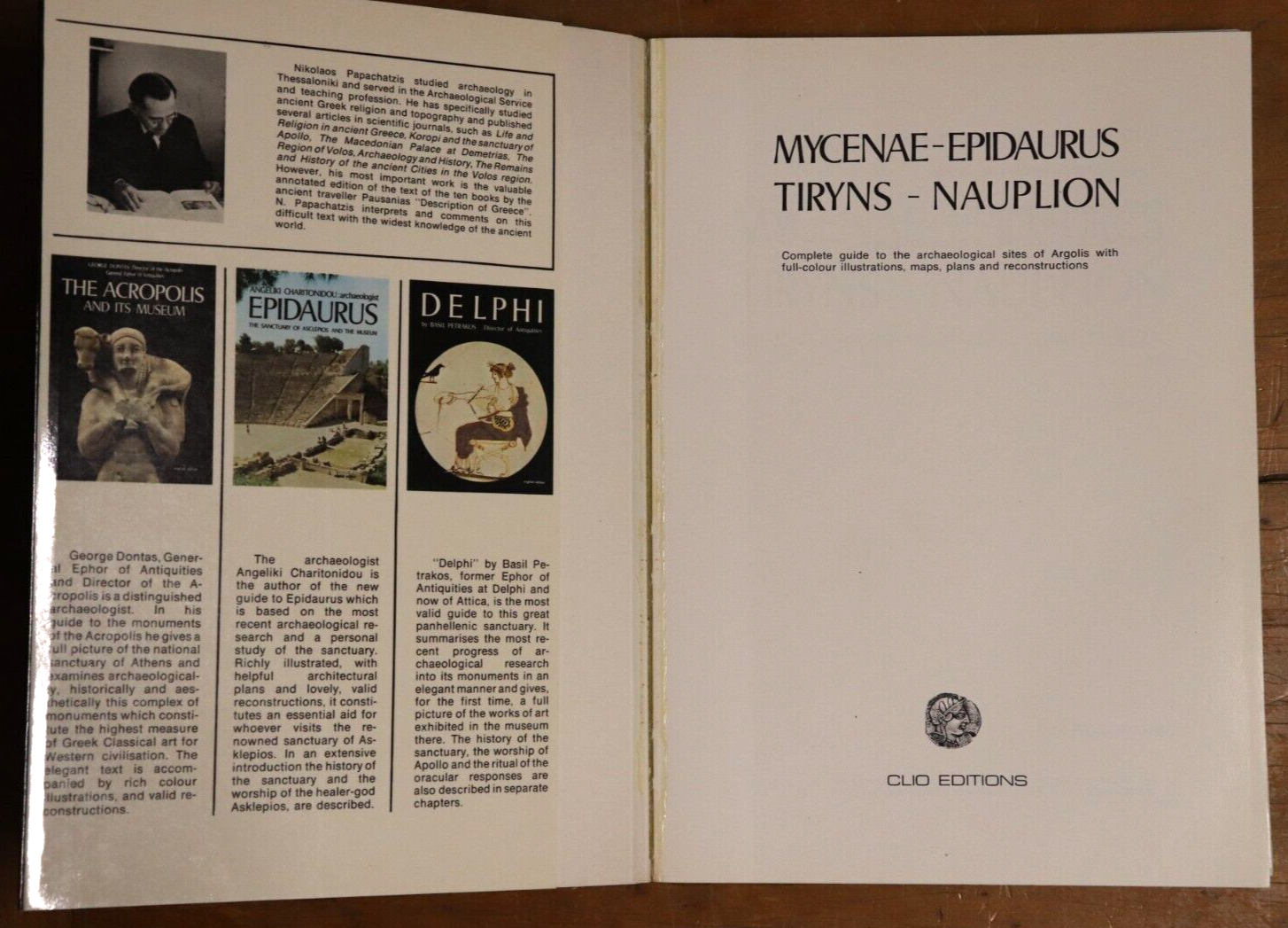 Mycenae-Epidaurus Tiryns-Nauplion - 1978 - Greek Archaeology Book - 0