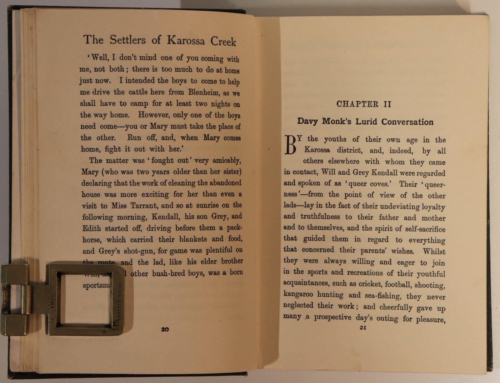 c1920 The Settlers Of Karossa Creek by L. Becke Antique Australian Fiction Book