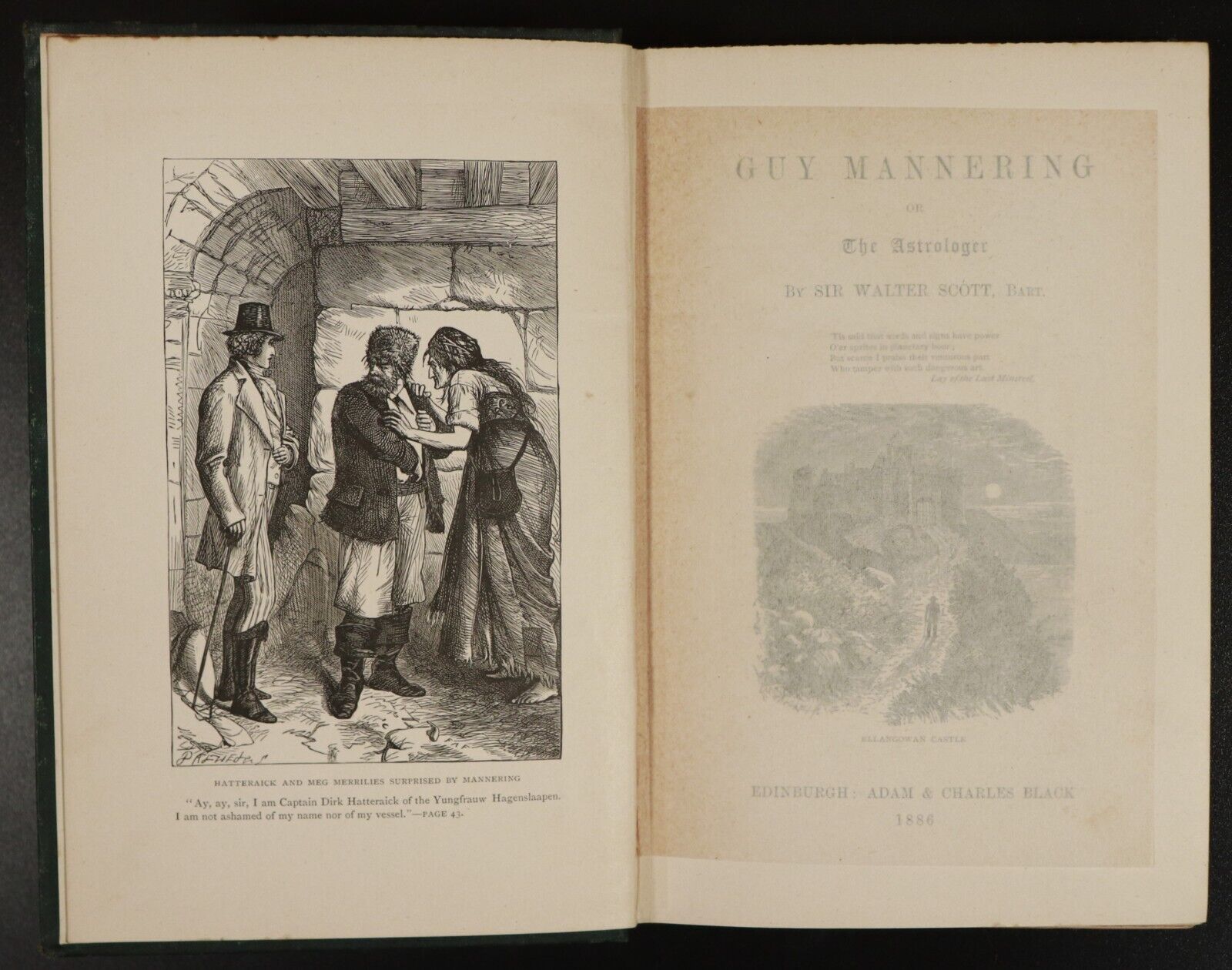 1886 Guy Mannering by Walter Scott Antique Fiction Book Waverley Novels - 0