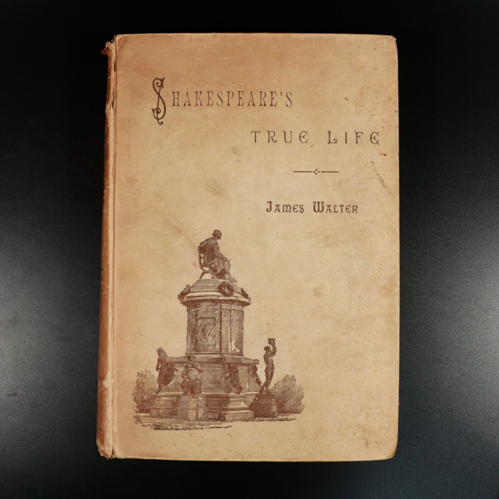 1890 Shakespeare's True Life by James Walter Antique Literature History Book