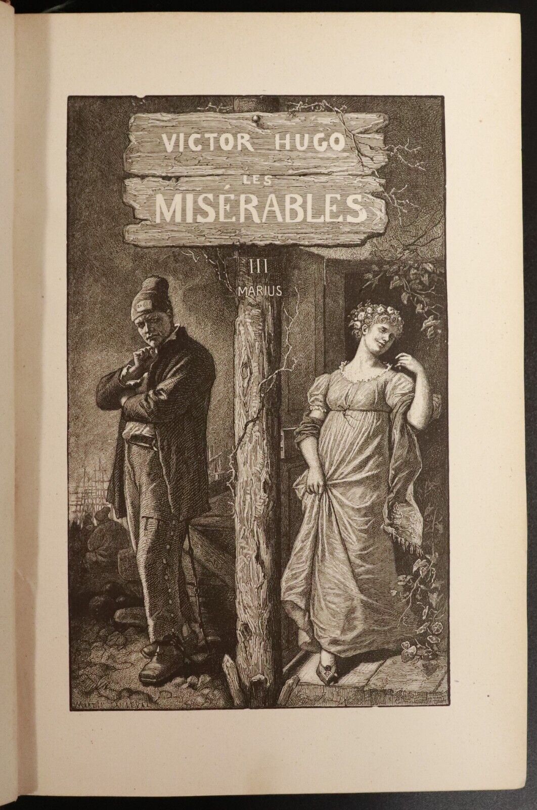 c1880 3vol  Les Miserables by Victor Hugo Antiquarian Books Fine Binding
