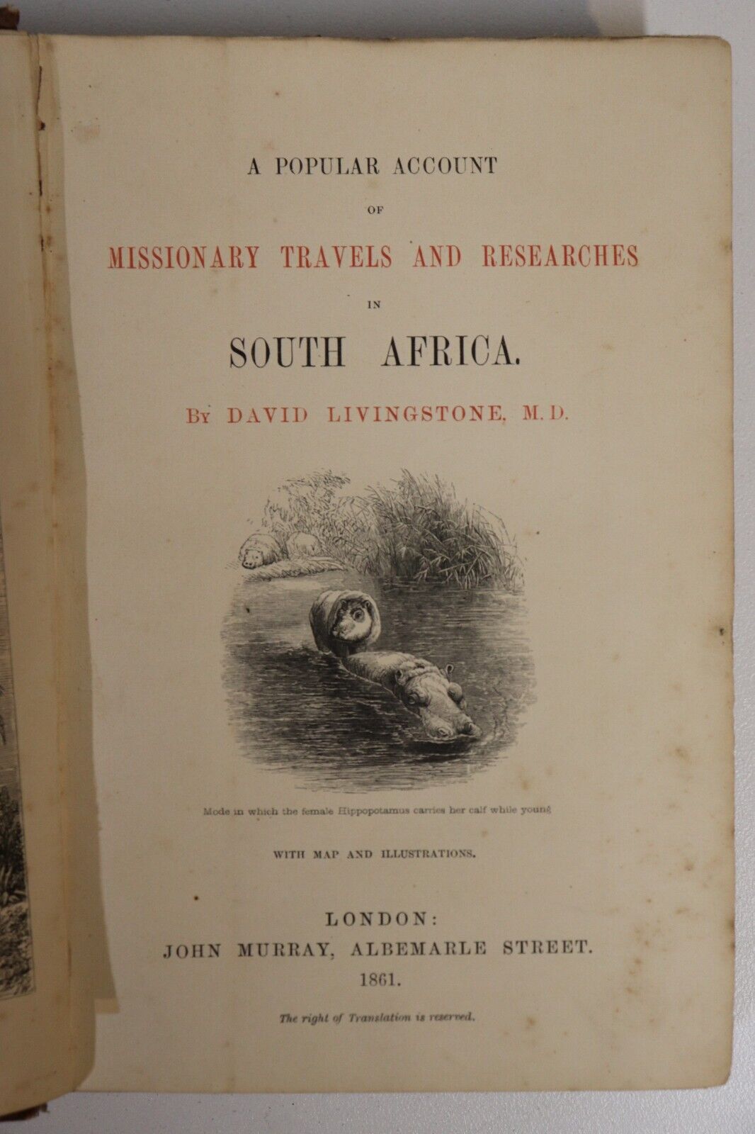 1861 Livingstone In South Africa - David Livingstone Antique Exploration Book - 0
