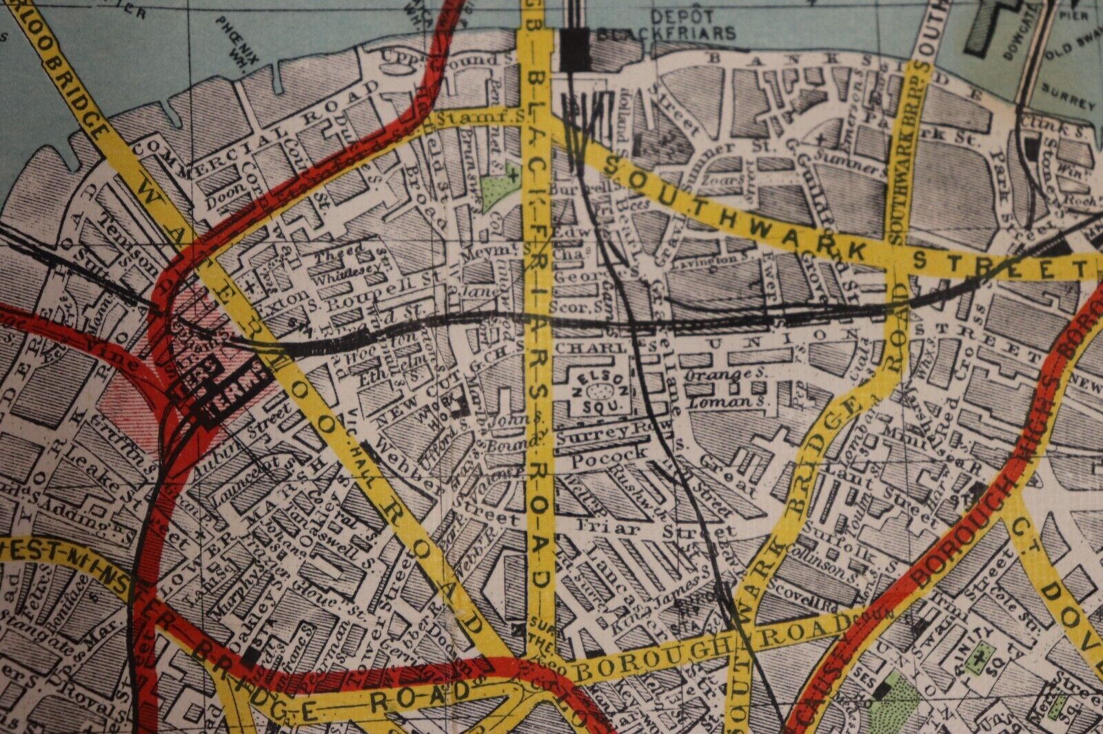 Philip's Tape Indicator Map Of London - c1910 - Antique British Map w/Tape Book