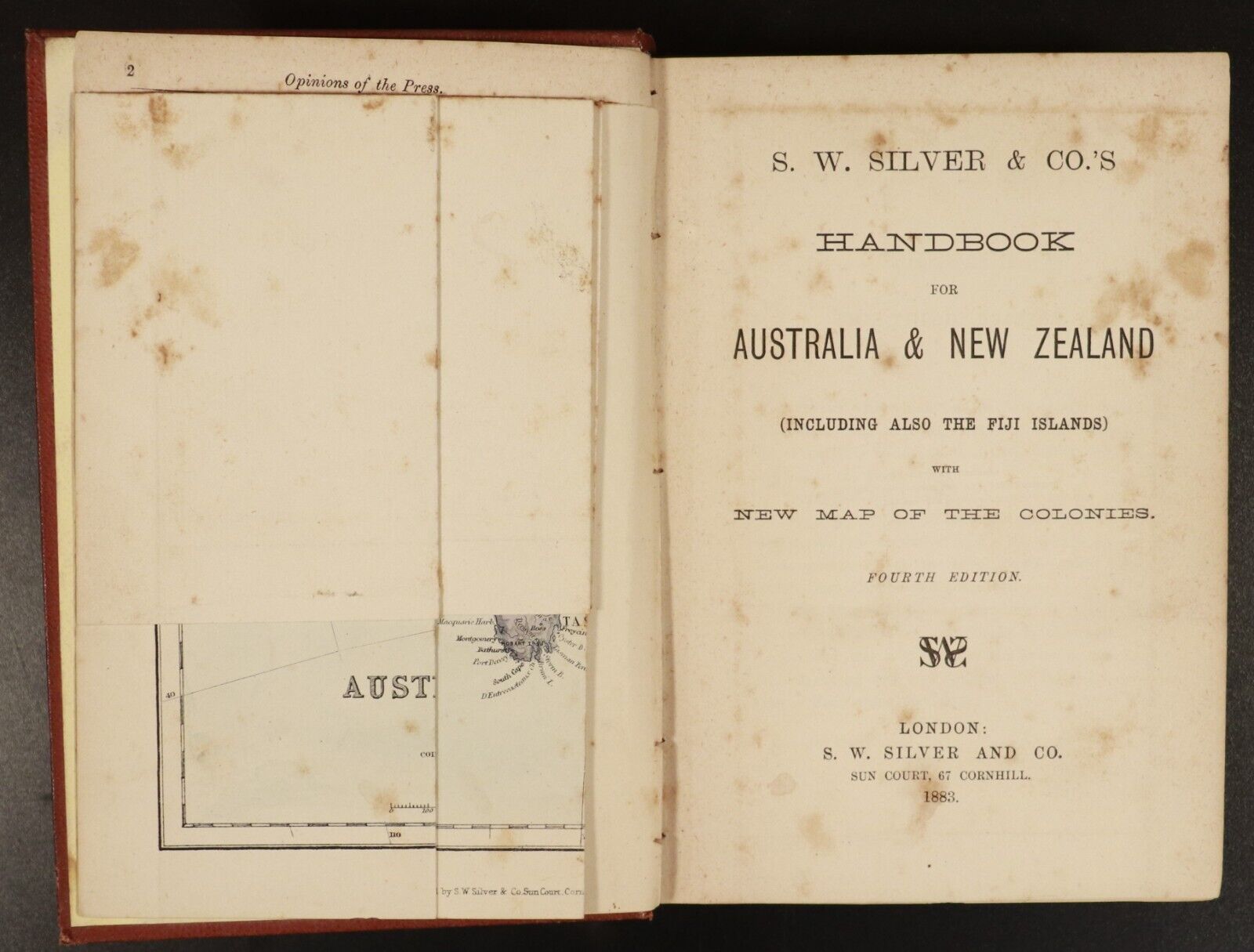 1883 SW Silver's Handbook For Australia & New Zealand Antiquarian Reference Book