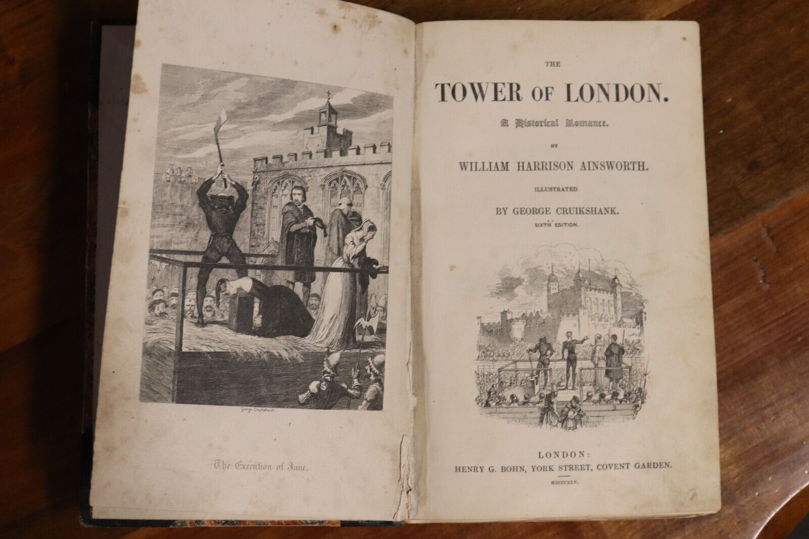 The Tower Of London by WH Ainsworth - 1845 - Antique British History Book