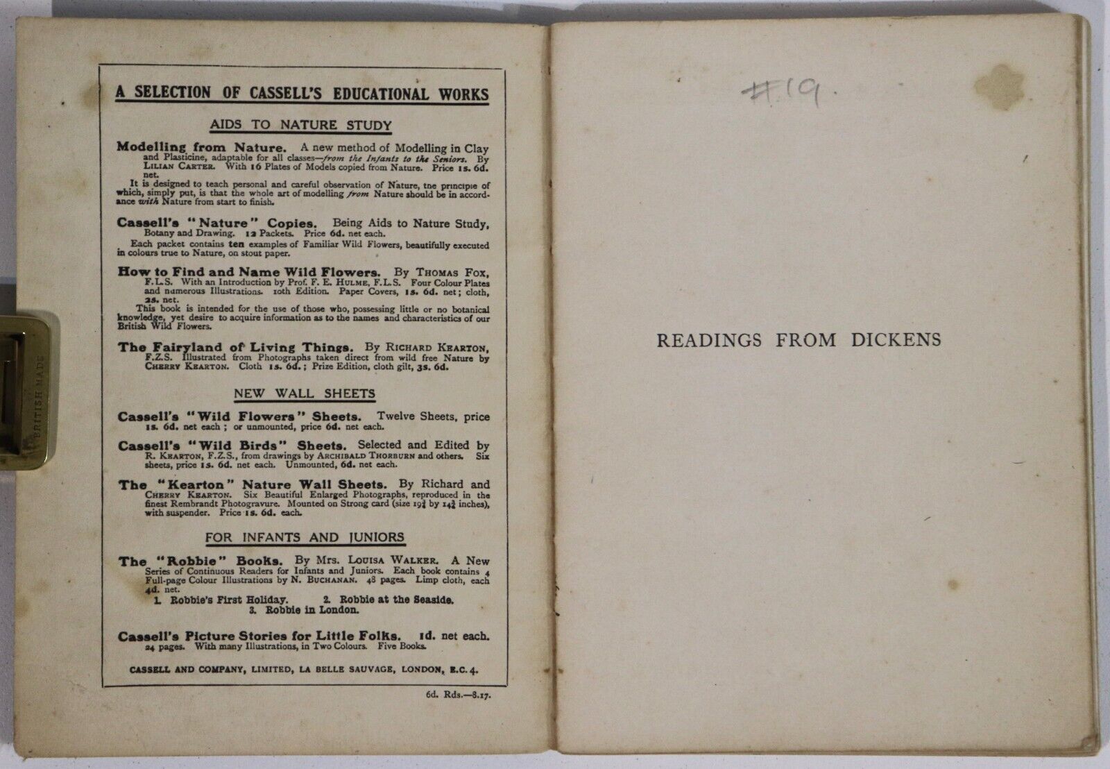 Readings From Dickens by Charles Dickens - c1910 - Antique Literature Book