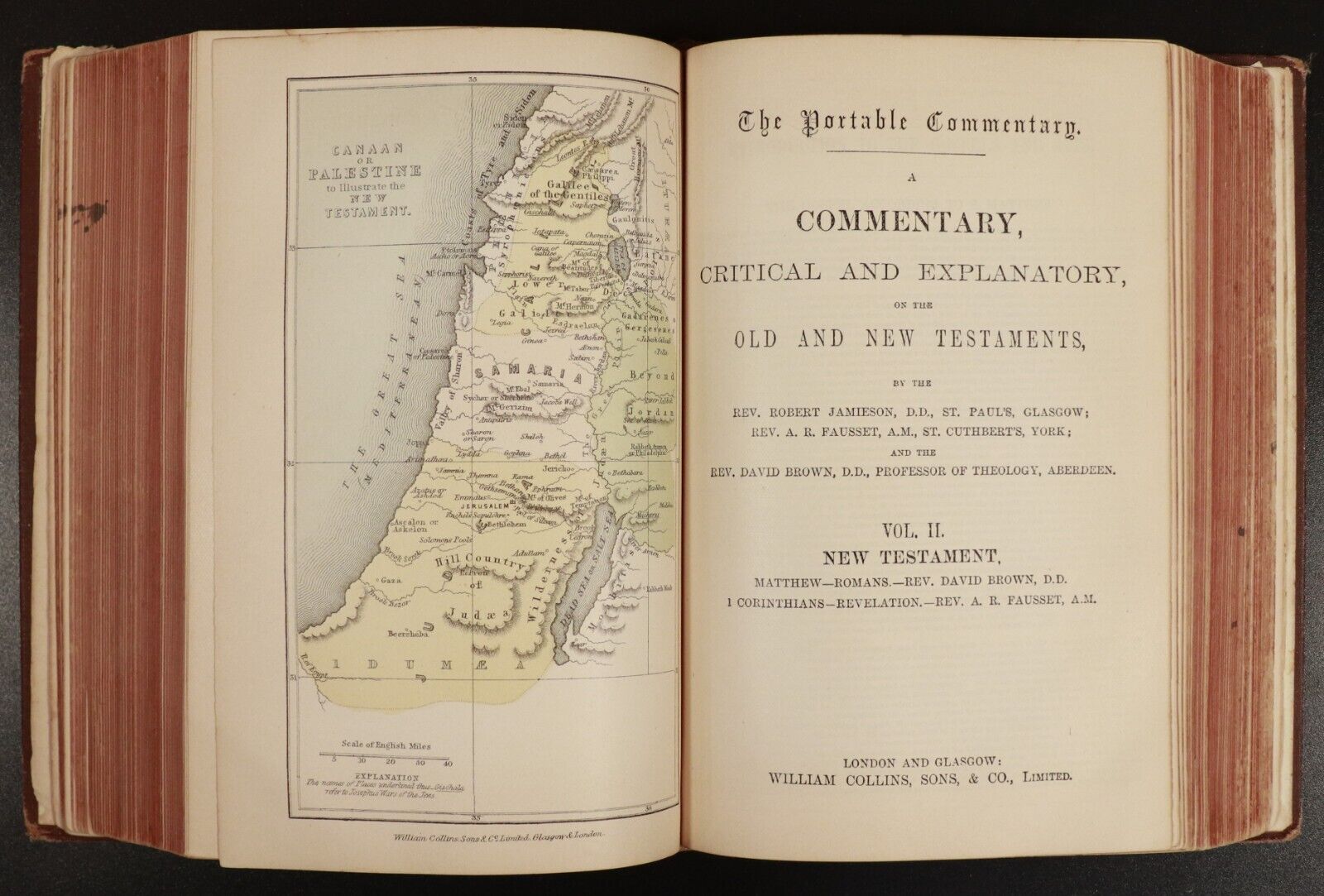 c1885 Commentary On The Old & New Testament Antiquarian Theology Book 2 Vol In 1