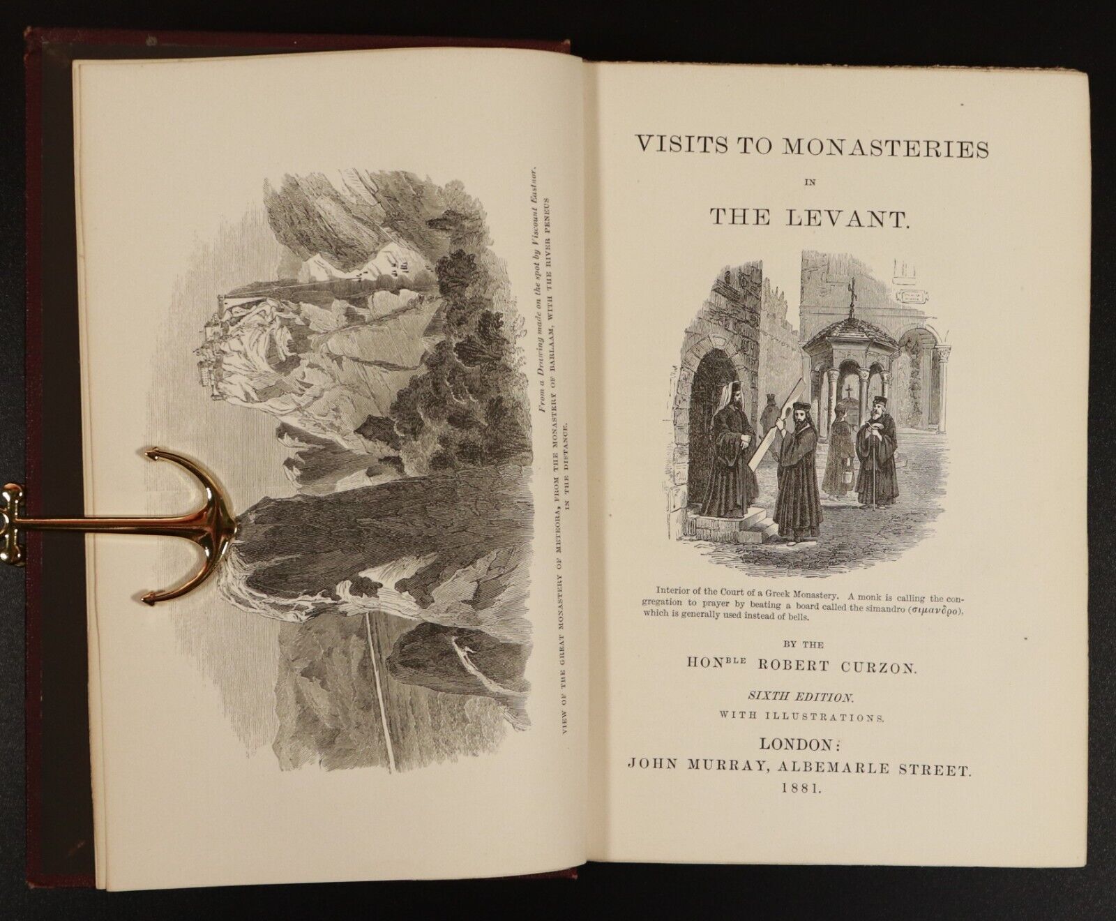 1881 Visits To Monasteries In The Levant R. Curzon Antique Book Syria Israel
