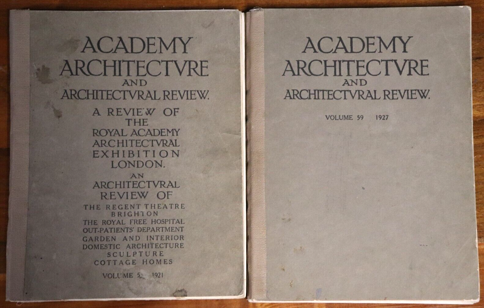 Academy Architecture & Architectural Review - 1921 & 1927 - Antique Books
