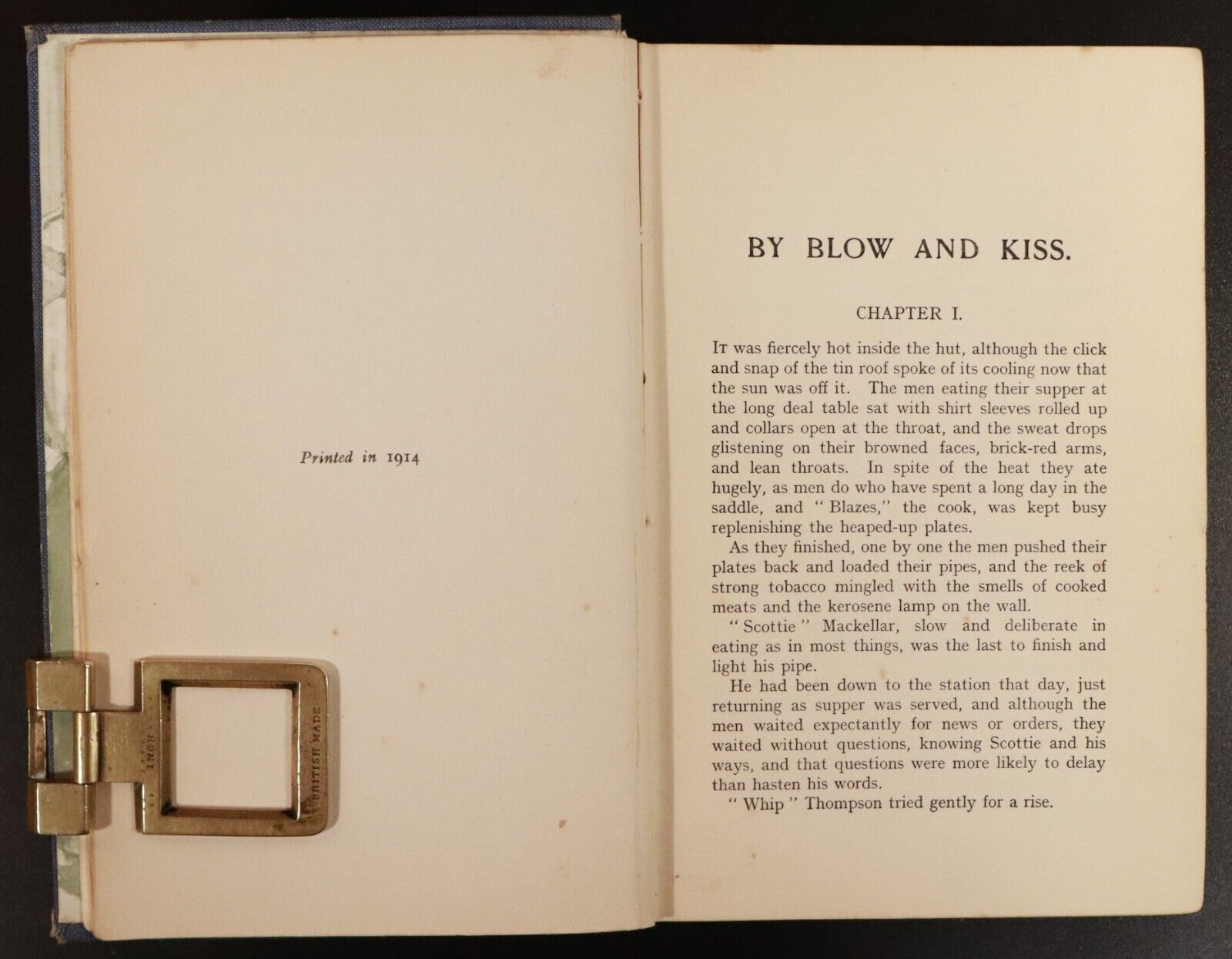 1914 By Blow & Kiss by Boyd Cable 1st Edition Antique Australian Fiction Book