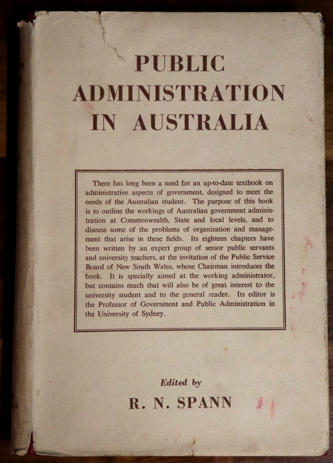 Public Administration In Australia - c1959 - Australian Government History Book