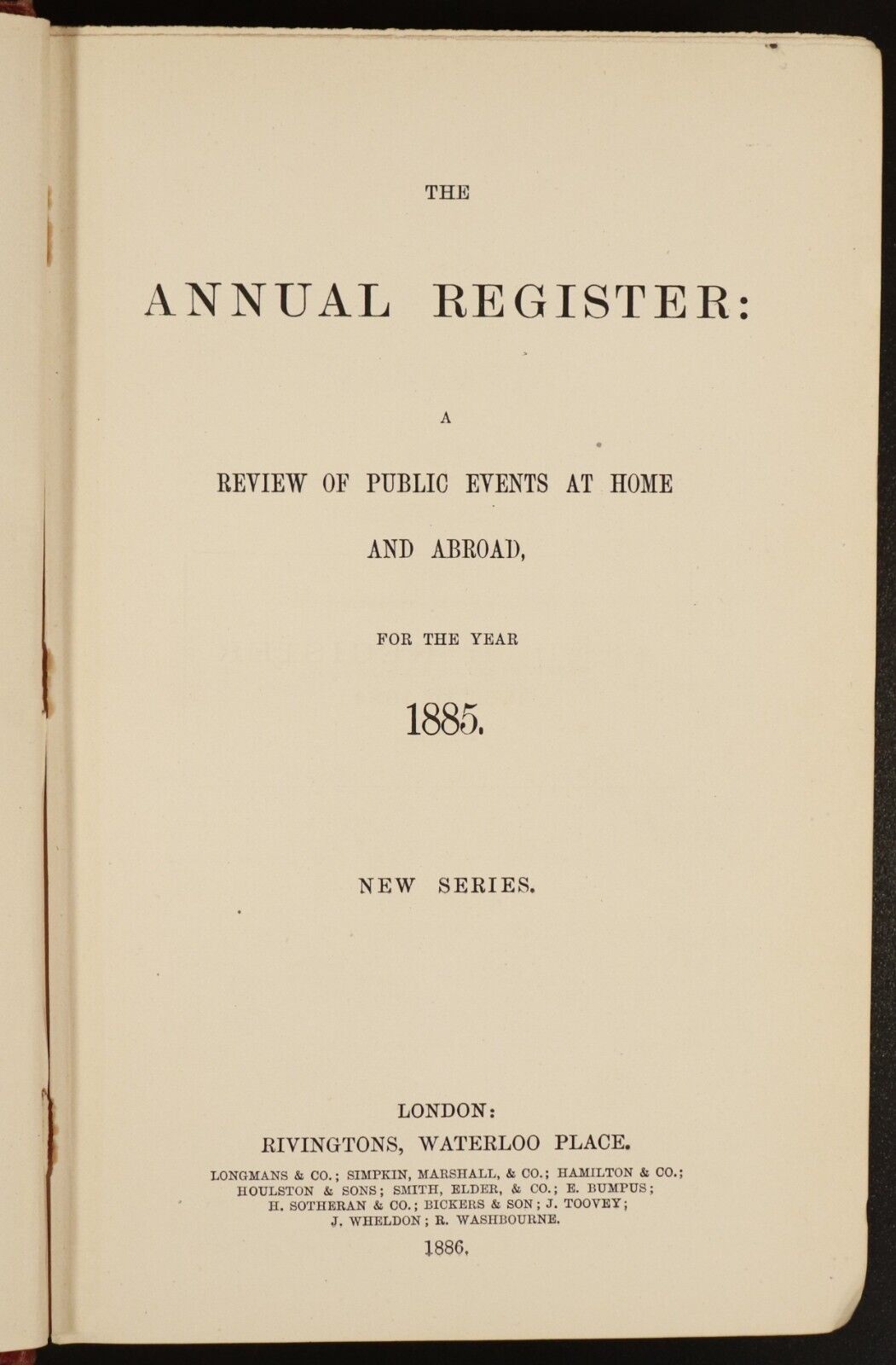 1886 The Annual Register For The Year 1885 Antique British History Book - 0