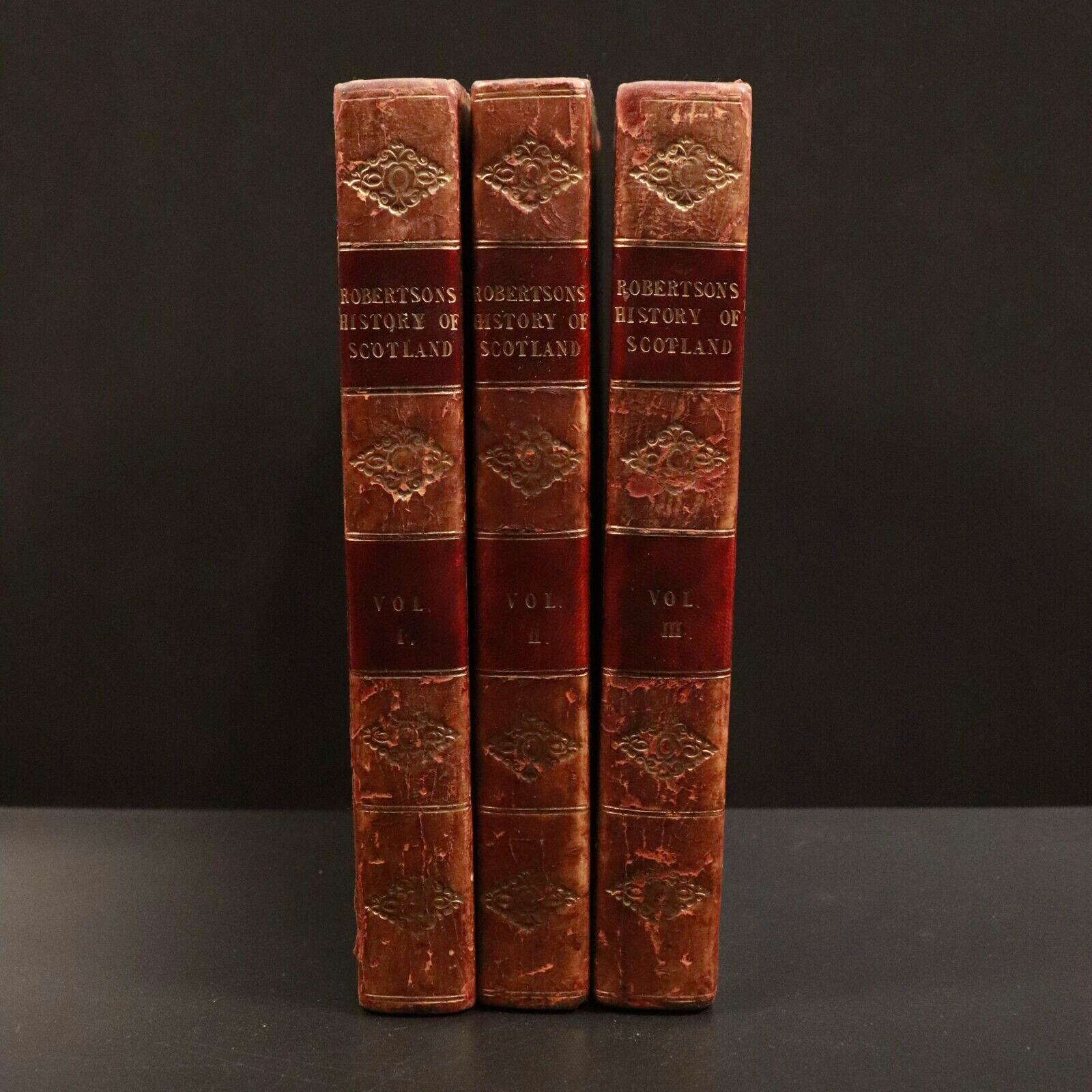 1809 3vol The History Of Scotland by William Robertson - Antiquarian Book Set