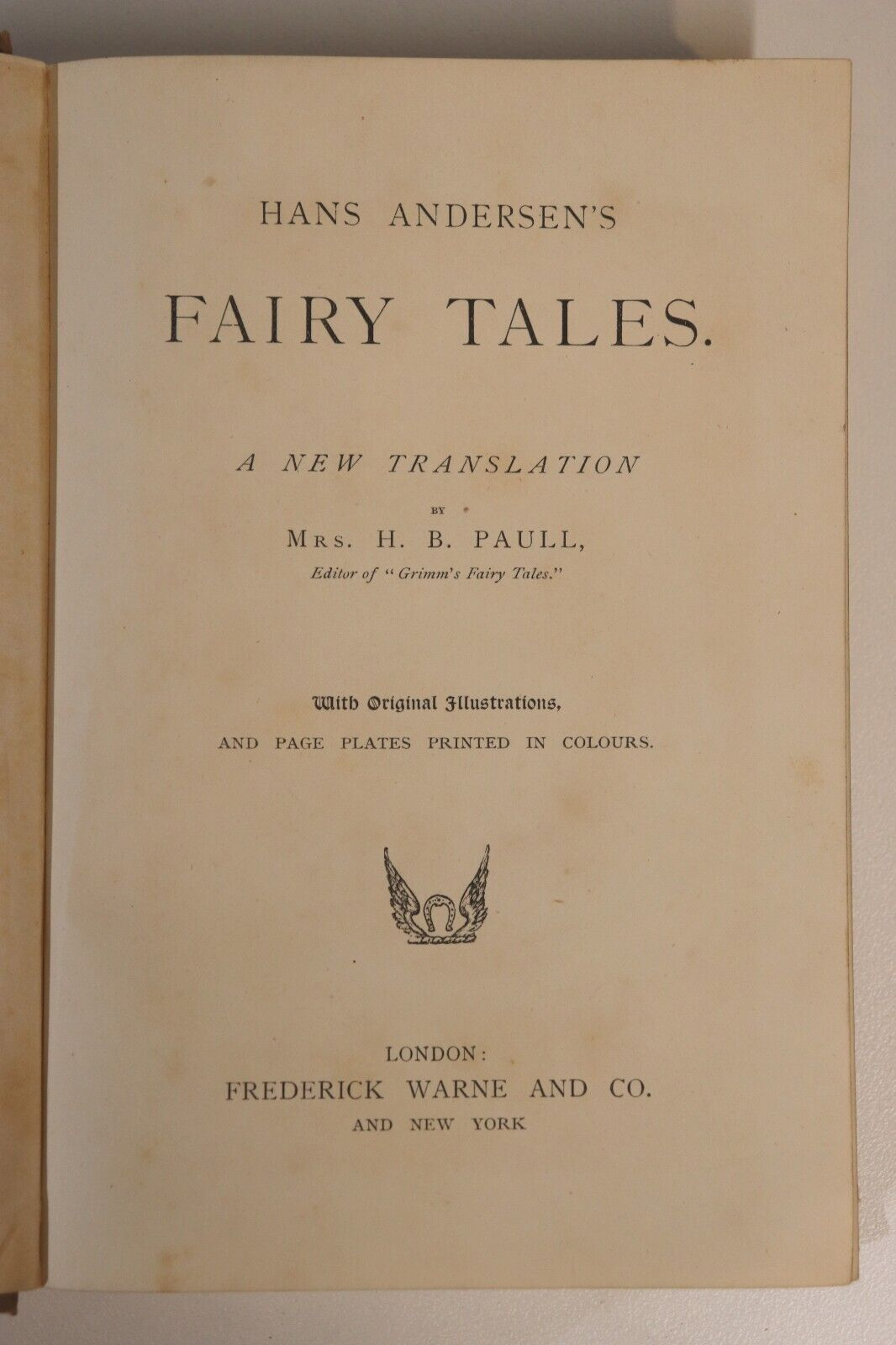 Hans Andersen's Fairy Tales - c1905 - Illustrated Antique Childrens Book