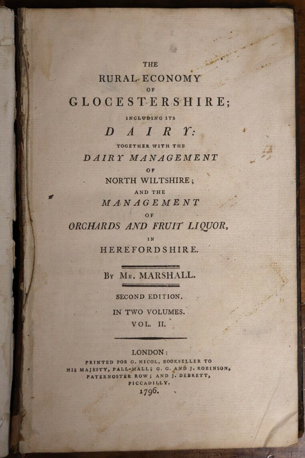 The Rural Economy of Glocestershire - 1796 - Antique British History Book - 0