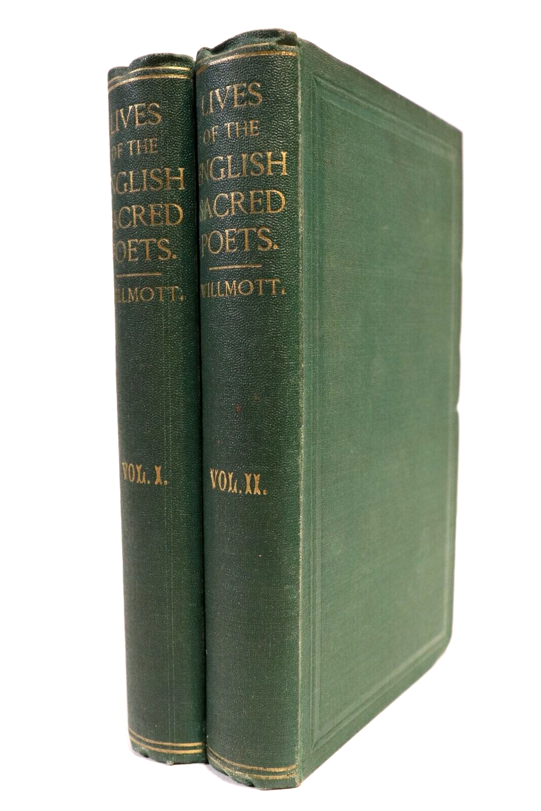 Lives Of The English Sacred Poets - 1839 - 2 Volume Antique Poetry Book Set