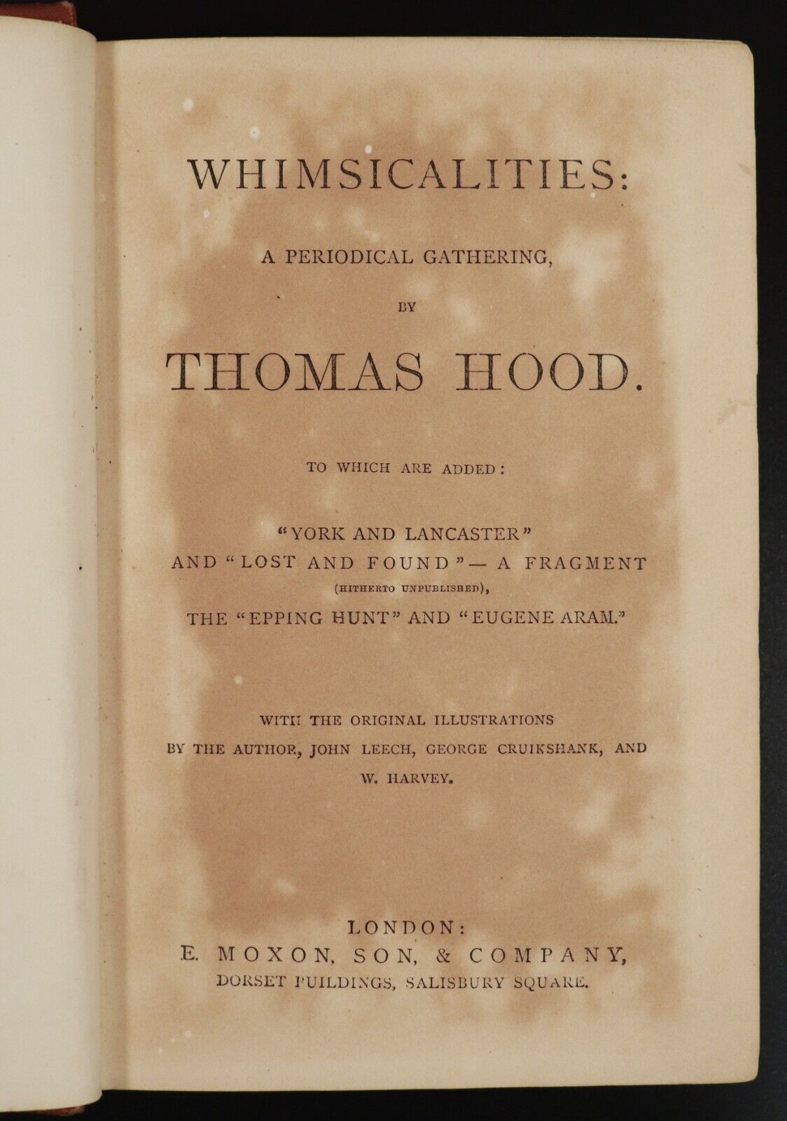 c1880 Whimsicalities by Thomas Hood Antique Illustrated British Literature Book - 0