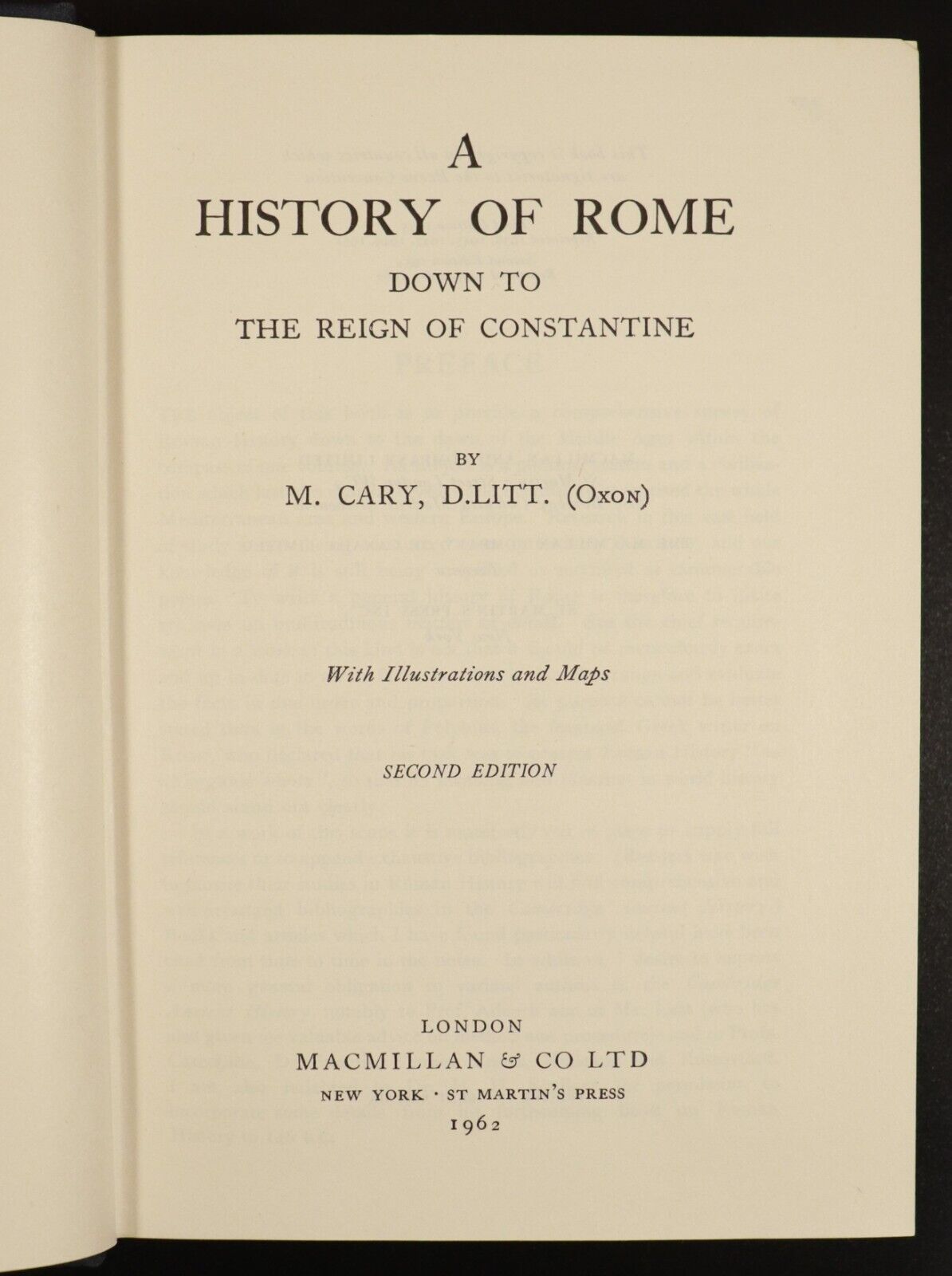 1962 A History Of Rome by M. Cary Vintage Italian History Reference Book - 0