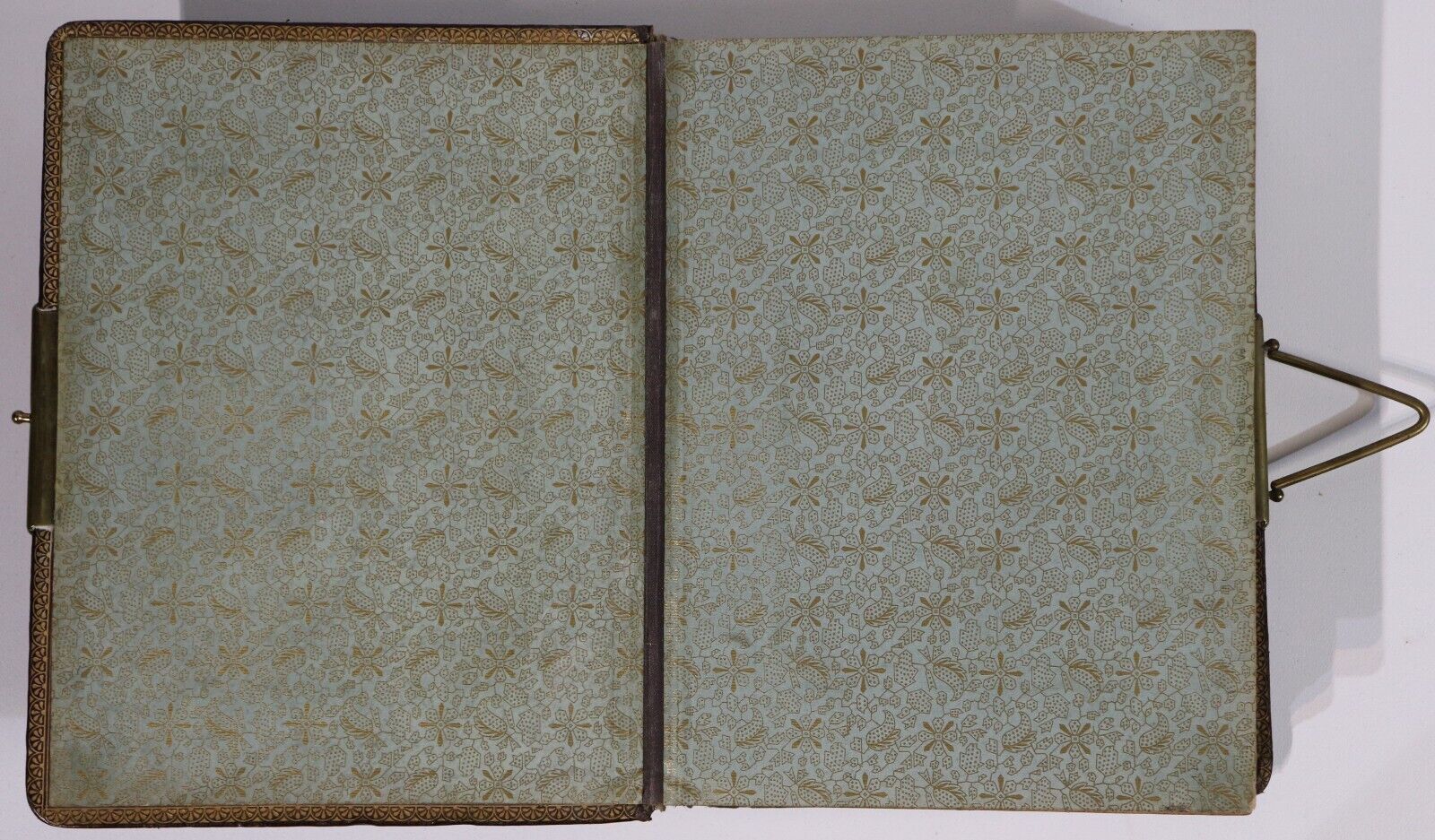 Antique Victorian Photo Album - c1885 - Leather With Brass Clasp - 27cm x 22cm