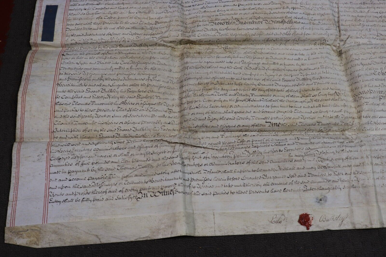 1757 Vellum Indenture -  Last Will & Testament - Manuscript Legal History