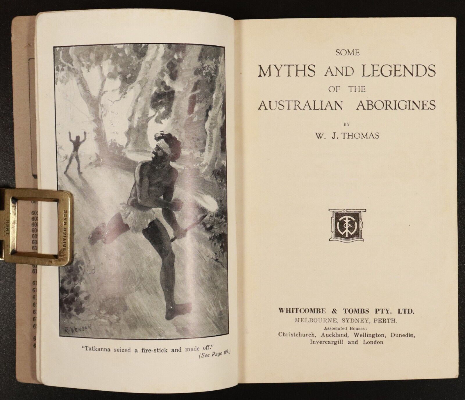 1943 Some Myths & Legends Of Australian Aborgines Indigenous History Book - 0