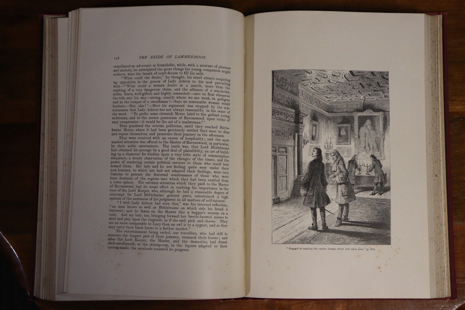 The Bride Of Lammermoor by Sir Walter Scott - c1890 - Antique Literature Book