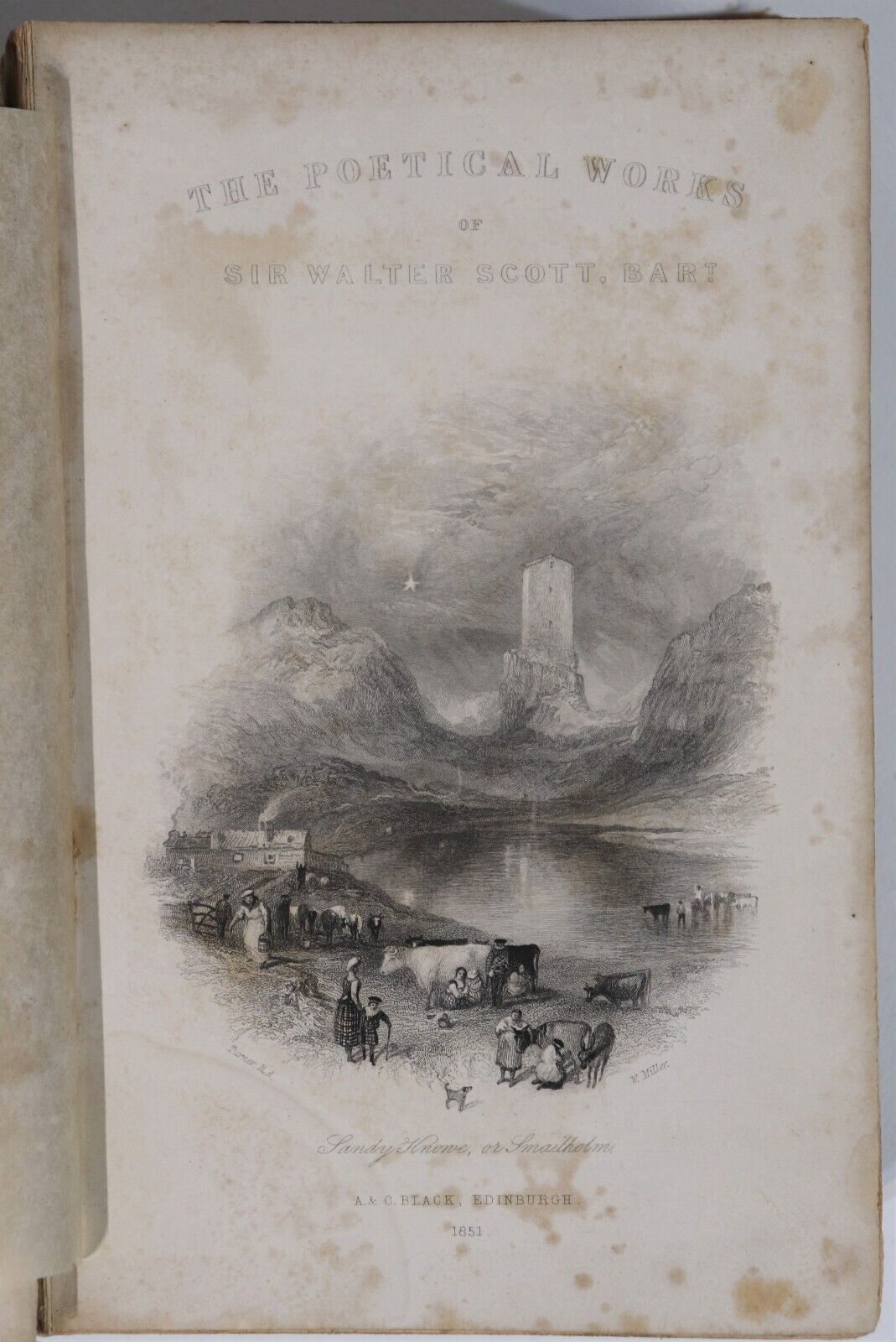 The Poetical Works Of Sir Walter Scott - 1853 - Antique Poetry Book