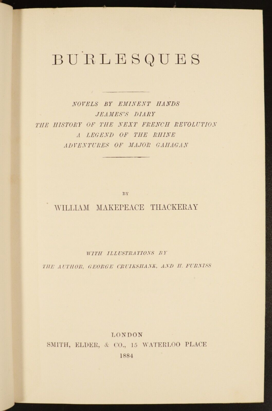 1884 Burlesques by William Makepeace Thackeray Antique Illustrated Fiction Book