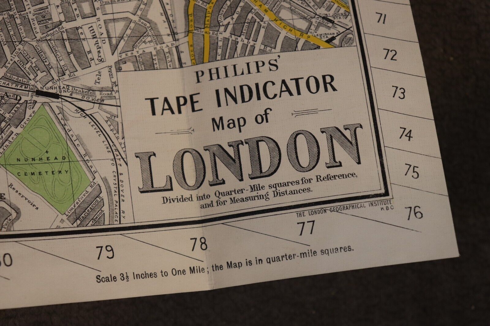 Philip's Tape Indicator Map Of London - c1910 - Antique British Map w/Tape Book