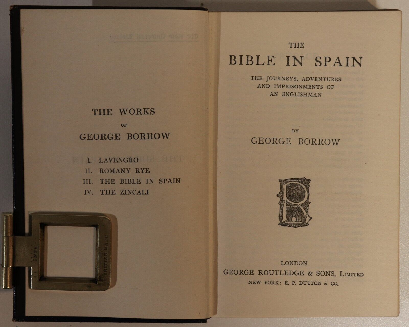 The Bible In Spain by George Borrow - c1920 - Antique Literature Book