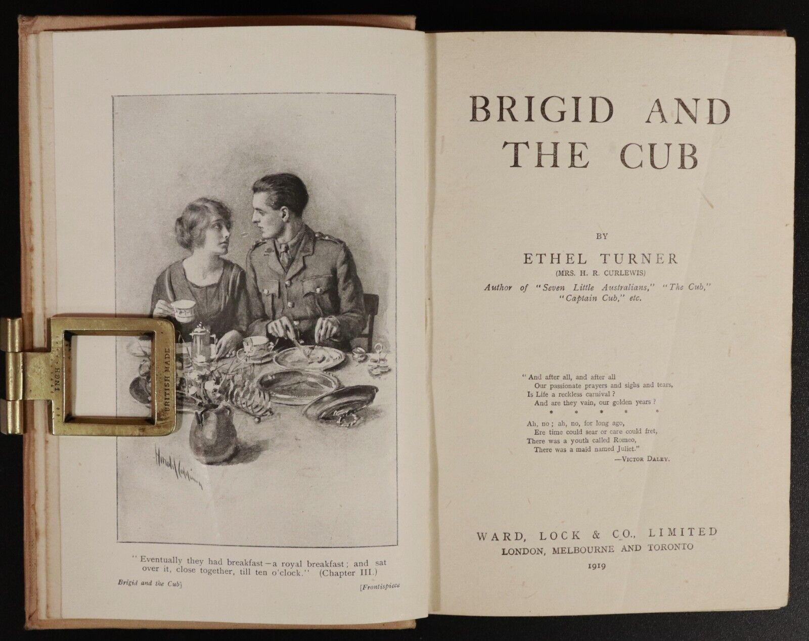1919 Brigid And The Cub by Ethel Turner 1st Edition Australian Fiction Book - 0