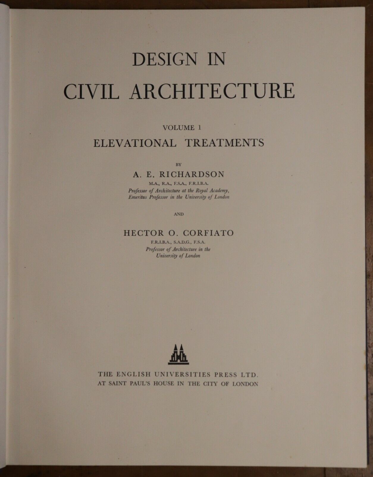 Design In Civil Architecture - 1948 - 1st Edition - Antique Architecture Book