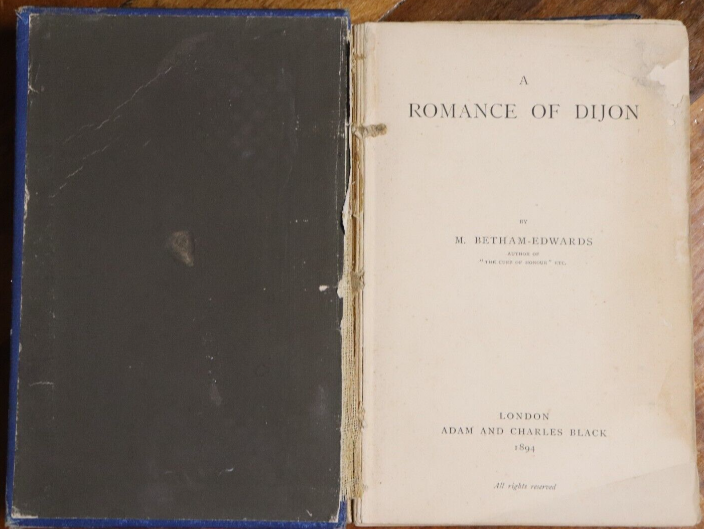 1894 A Romance Of Dijon by M Betham Edwards 1st Edition Antique Travel Book