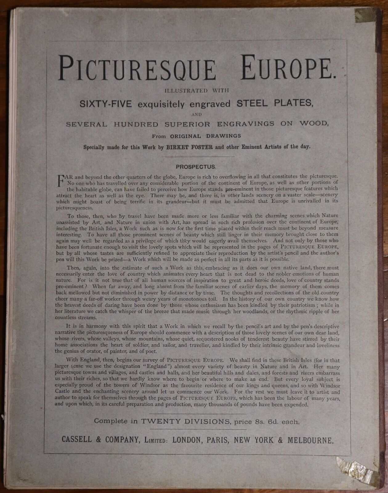 Picturesque Europe - Division 10 - c1875 - Rare Antiquarian Engravings Book