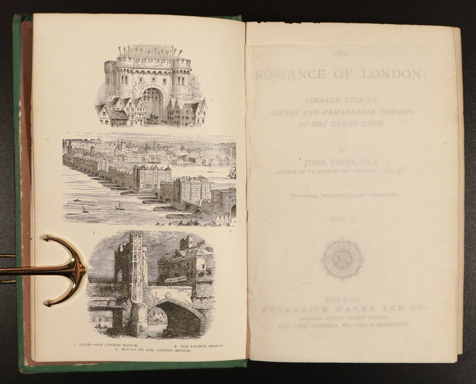 c1885 2vol The Romance Of London Antiquarian British History Book Set J. Timbs - 0