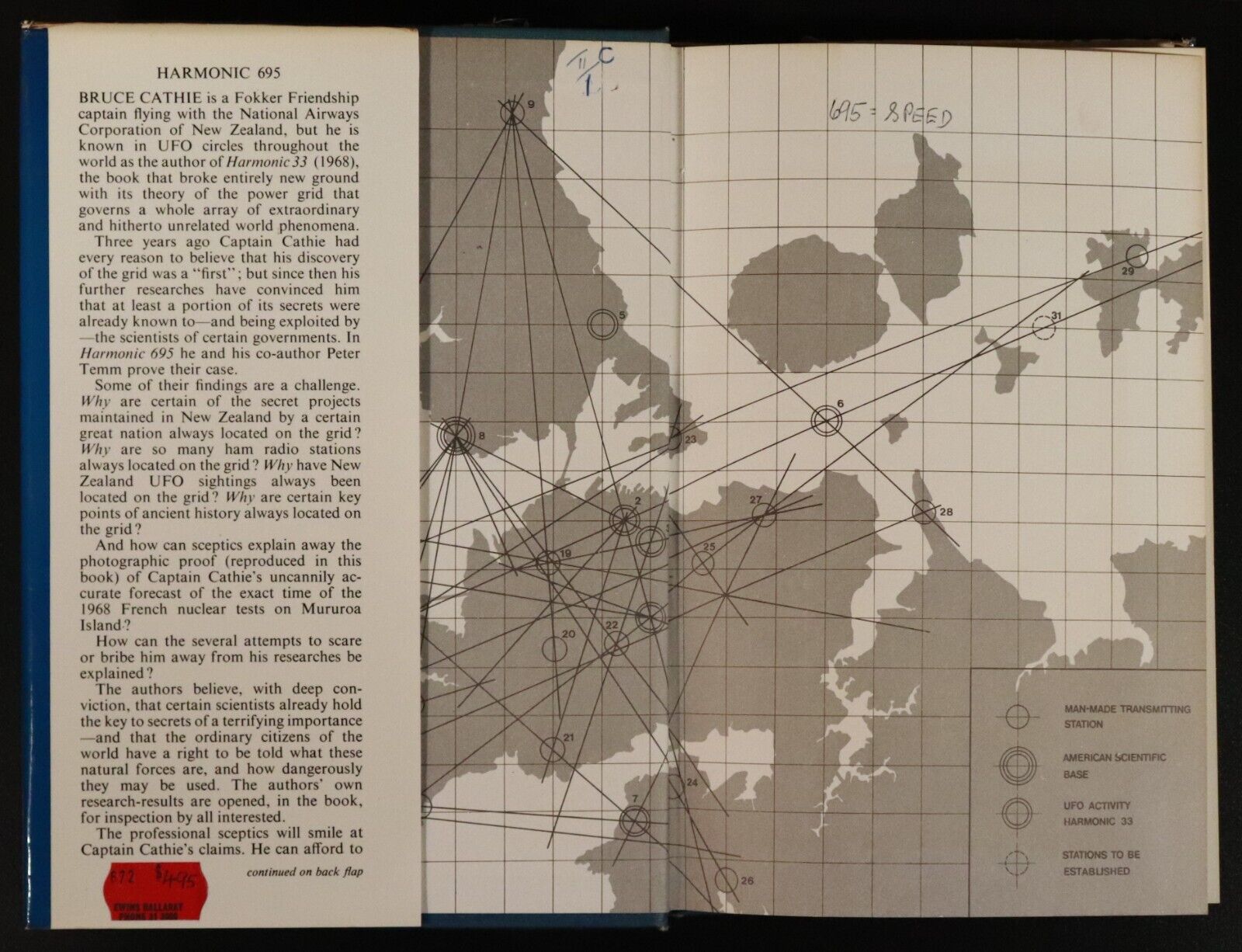 1972 Harmonic 695: The UFO &Anti-Gravity by Bruce Cathie Science Book - 0