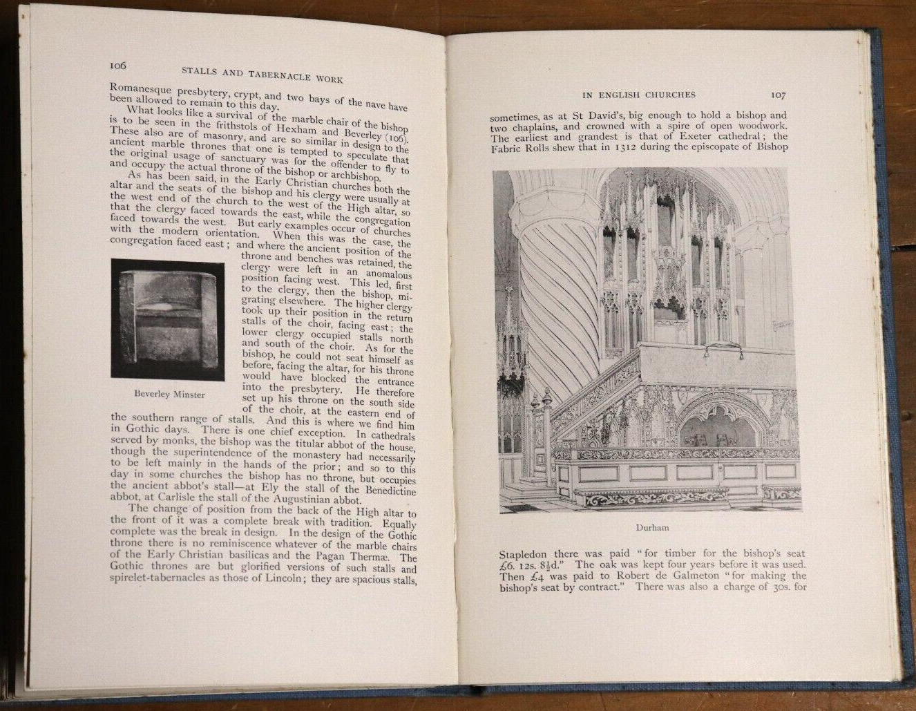 1910 Wood Carvings In English Churches Stalls Tabernacle Work Architecture Book