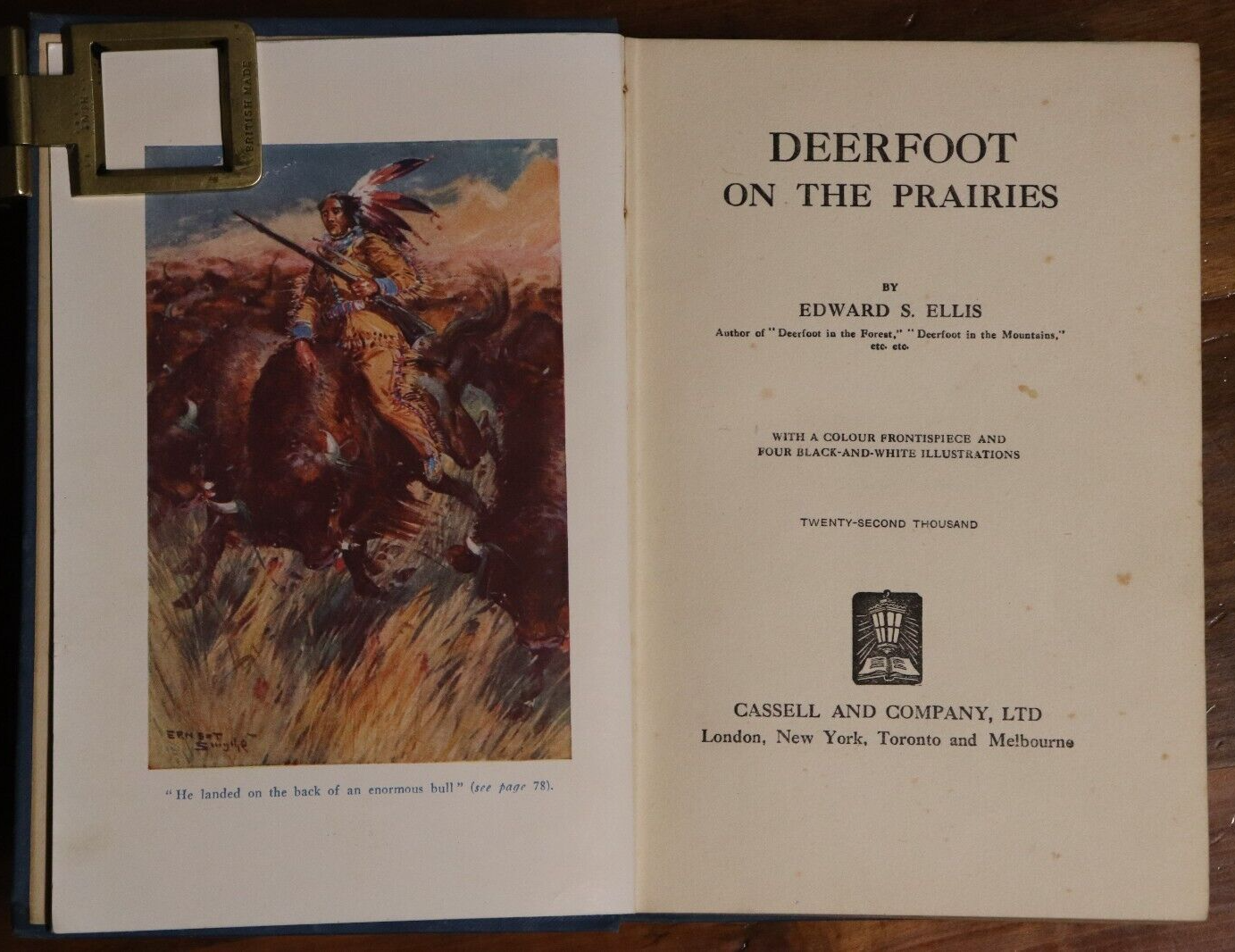 c1920 Deerfoot On The Prairies by Edward S. Ellis Antique Fiction Book