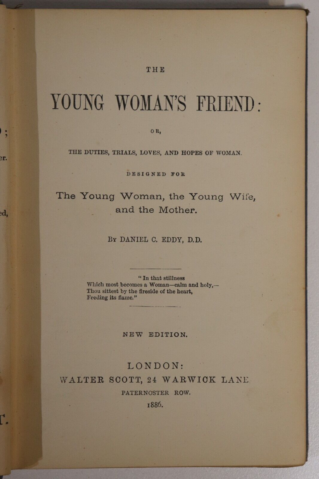 The Young Woman's Friend by D.C. Eddy - 1886 - Antique Social Commentary Book