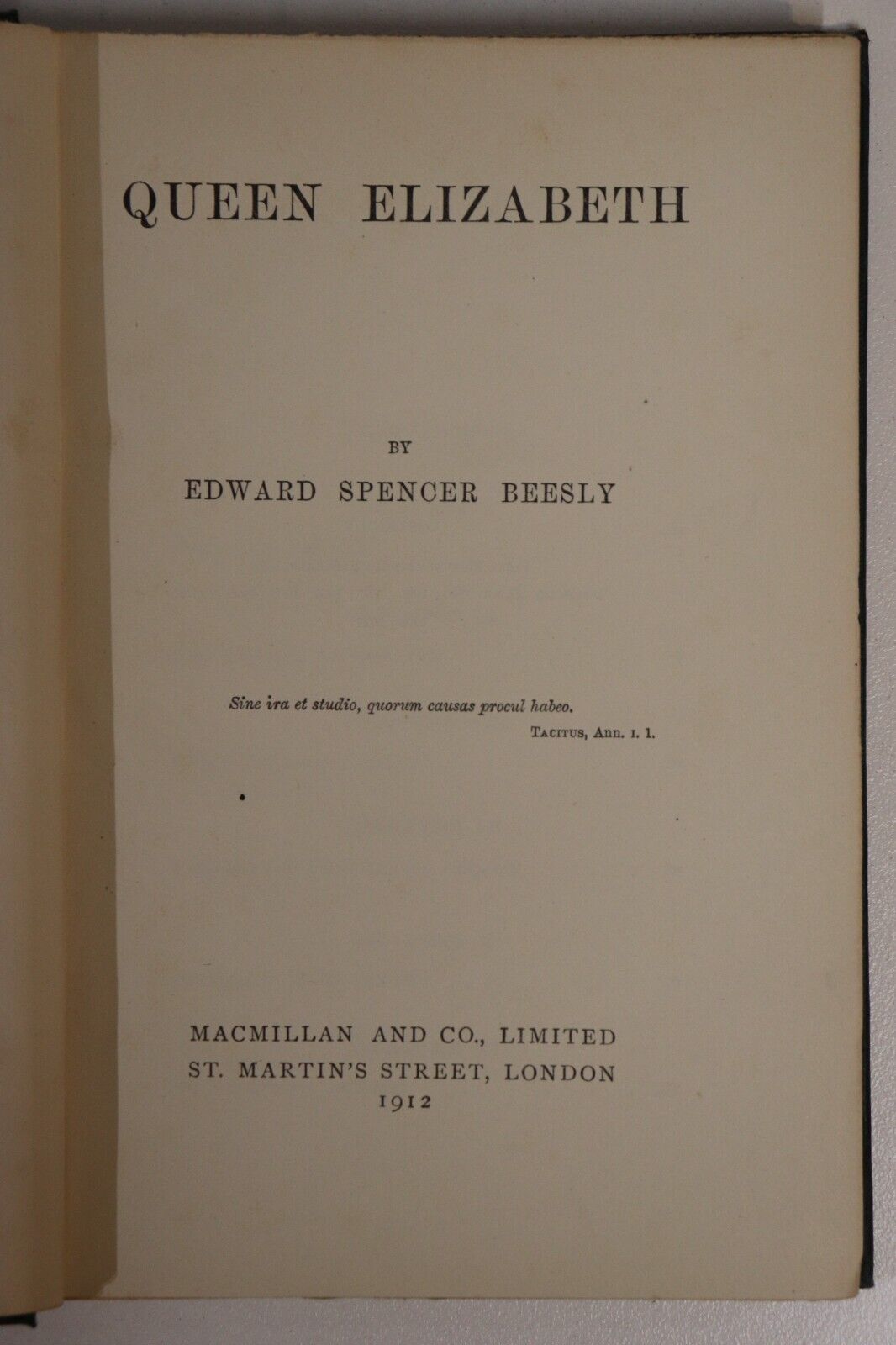 Queen Elizabeth by Edward Spencer Beesly - 1912 - Antique British History Book